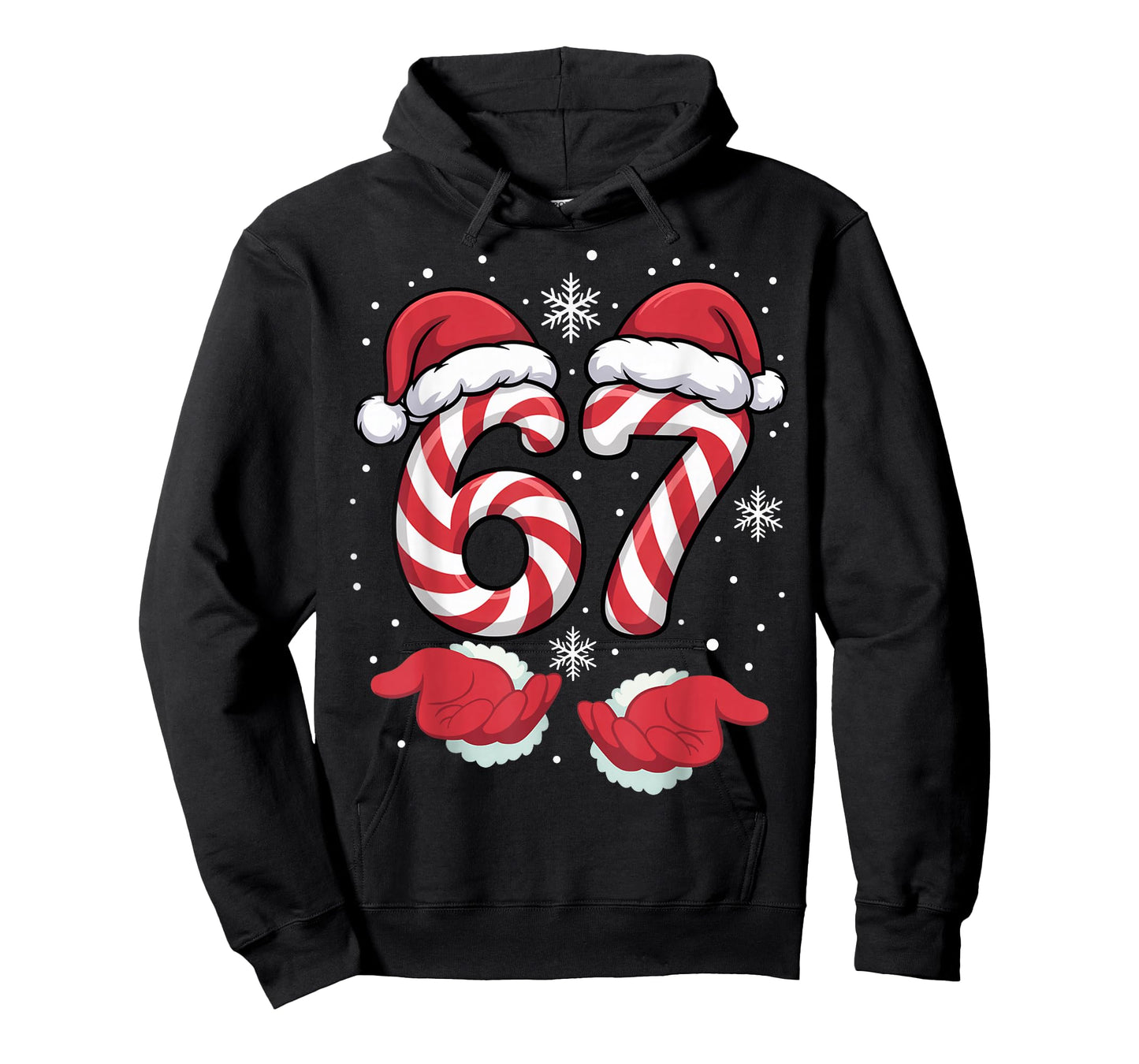 Viral 67 Candy Canes Santa Funny Holiday Kids Xmas Humor T-Shirt
