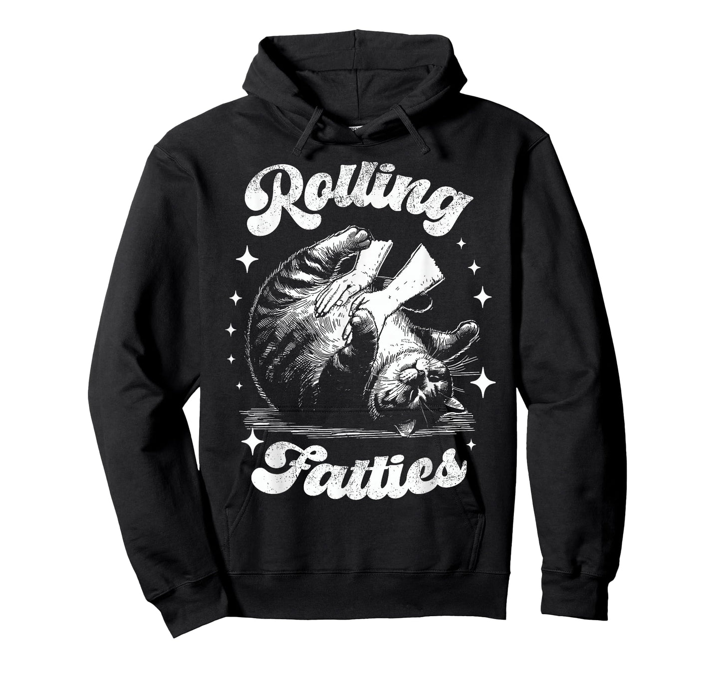 Retro Funny Rolling Fatties Vintage Sarcastic Cat Meme T-Shirt