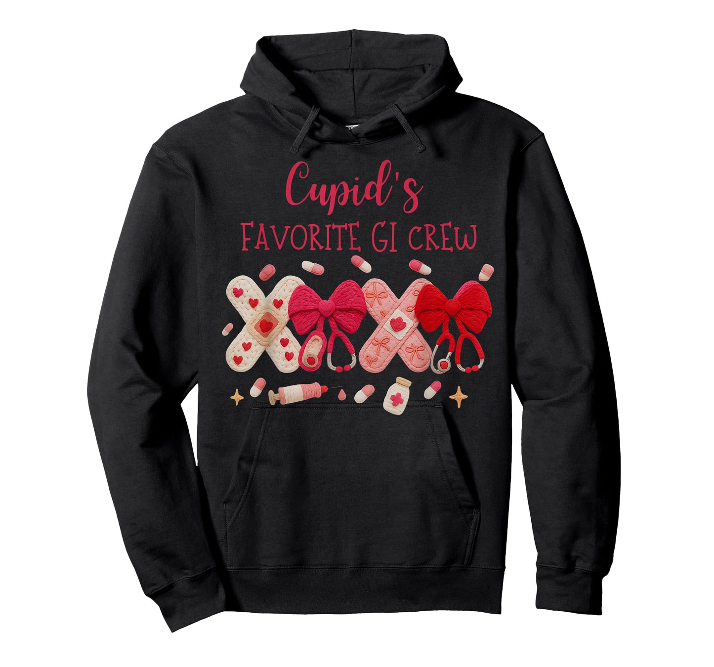 Faux Yarn XOXO Cupid's Favorite GI Crew Nurse Valentine Day T-Shirt