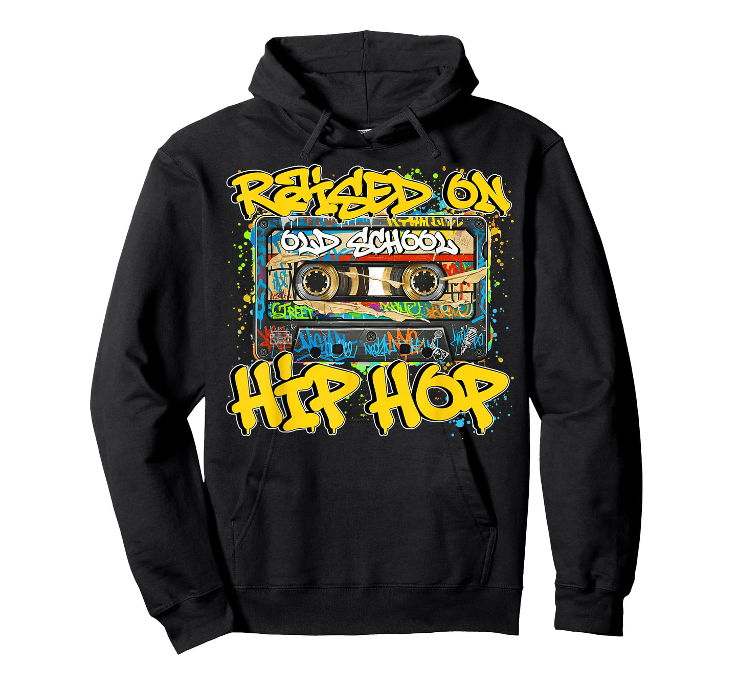 Raised On 80s 90s Old School Hip Hop Cassette Graffiti T-Shirt