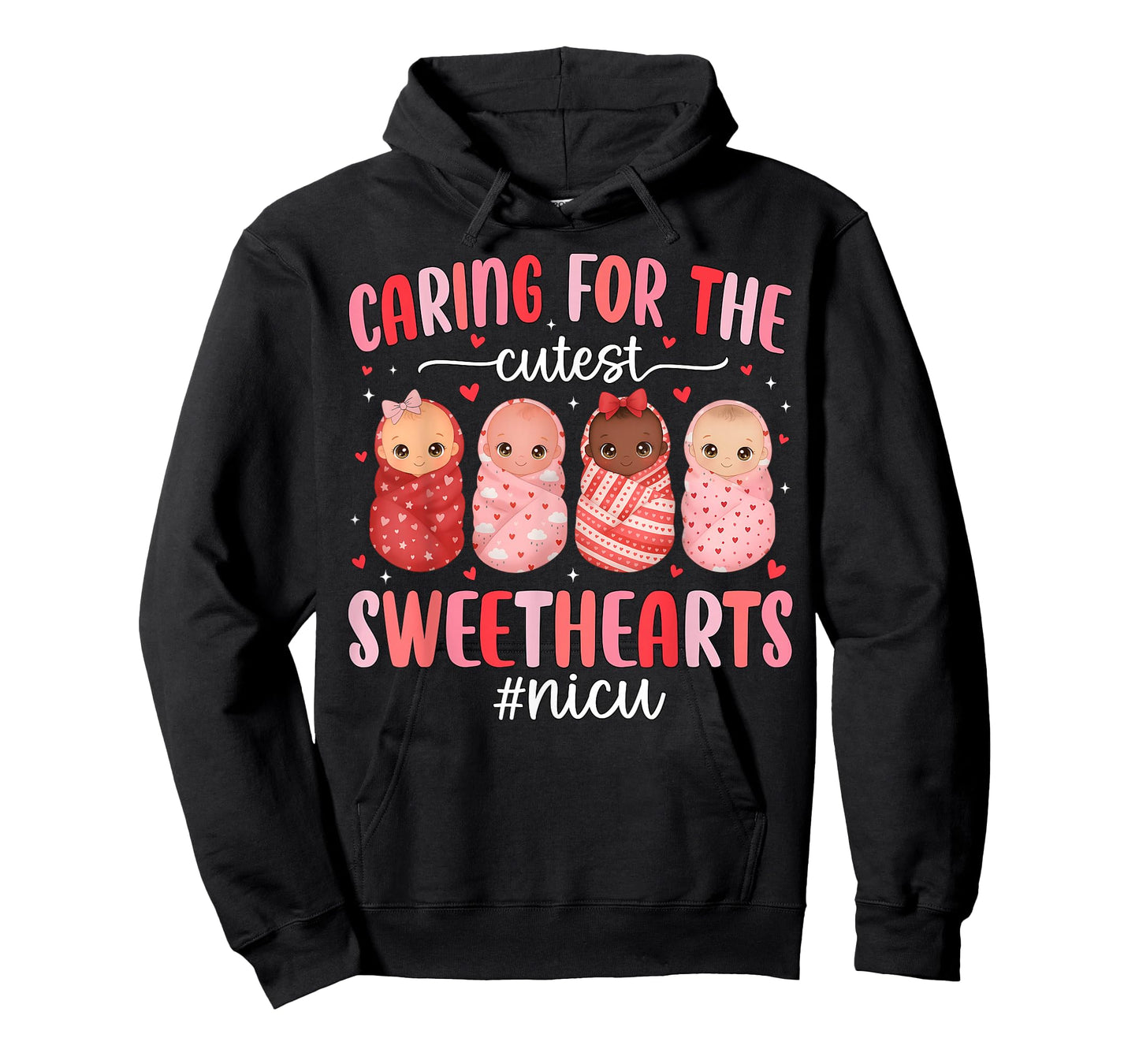 Caring for The Cutest Valentines NICU Nurse Cute Baby Girls T-Shirt