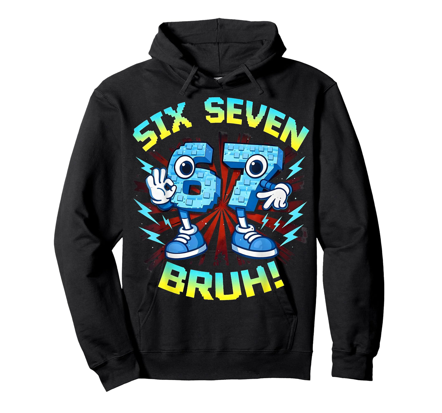 Funny Six Seven Bruh 67 Brainrot Meme Gifts for Boys Kids T-Shirt