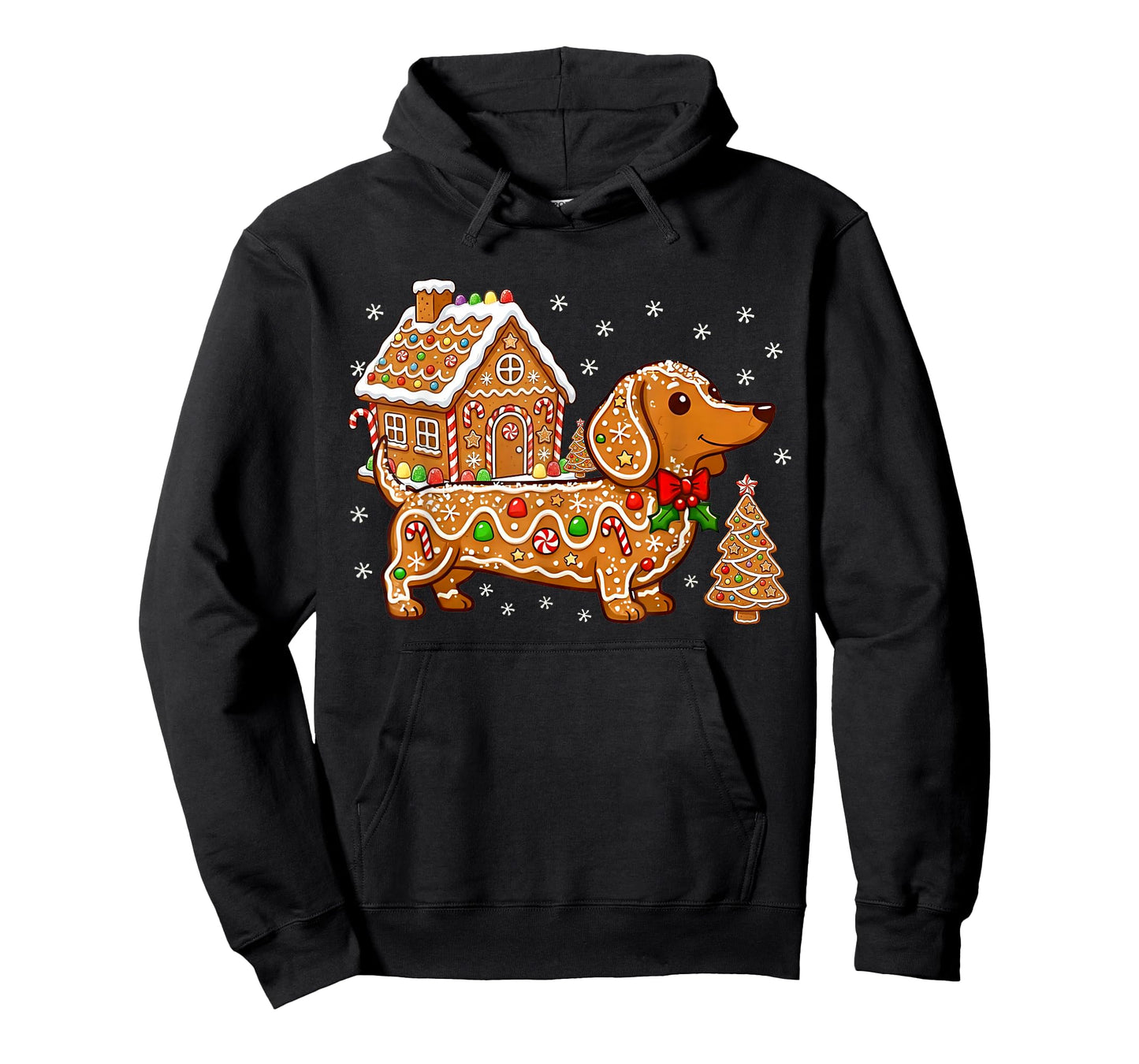 Gingerbread Dachshund Christmas Tree House Cookie Dog Lover T-Shirt