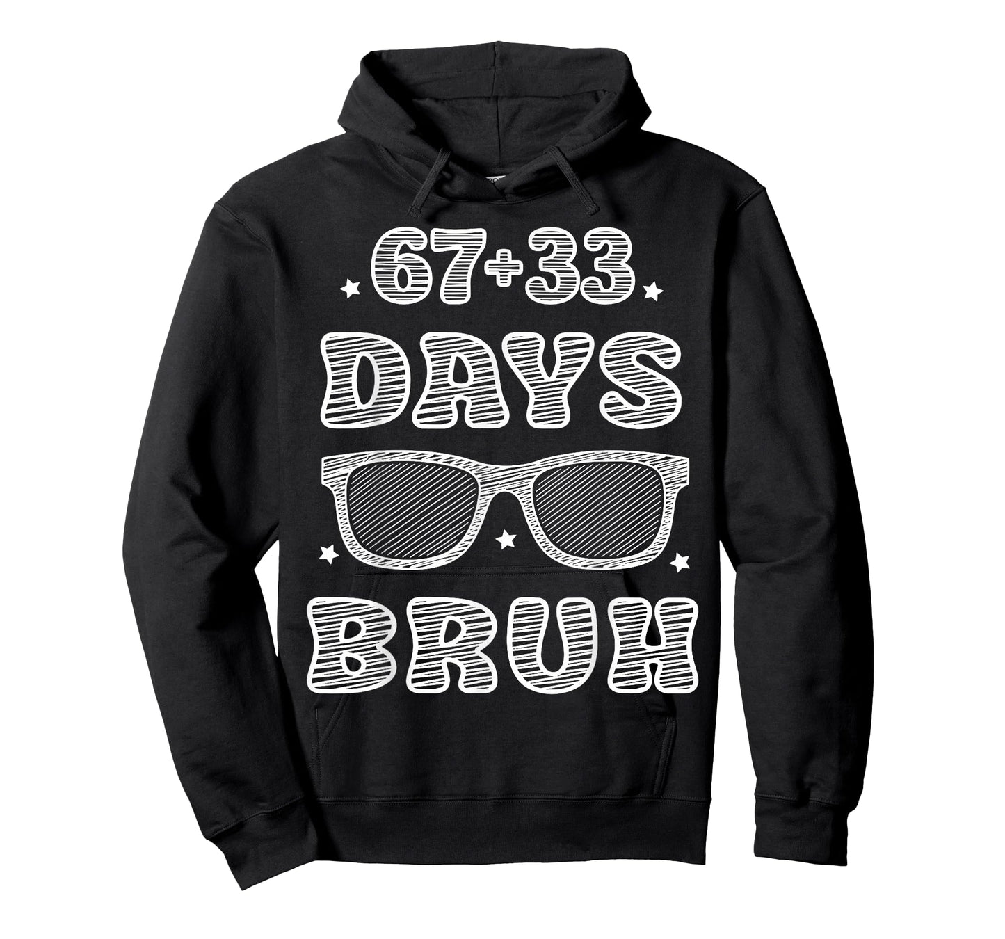Funny 67 + 33 Days Bruh 100 Days of School Kids Boy Young T-Shirt