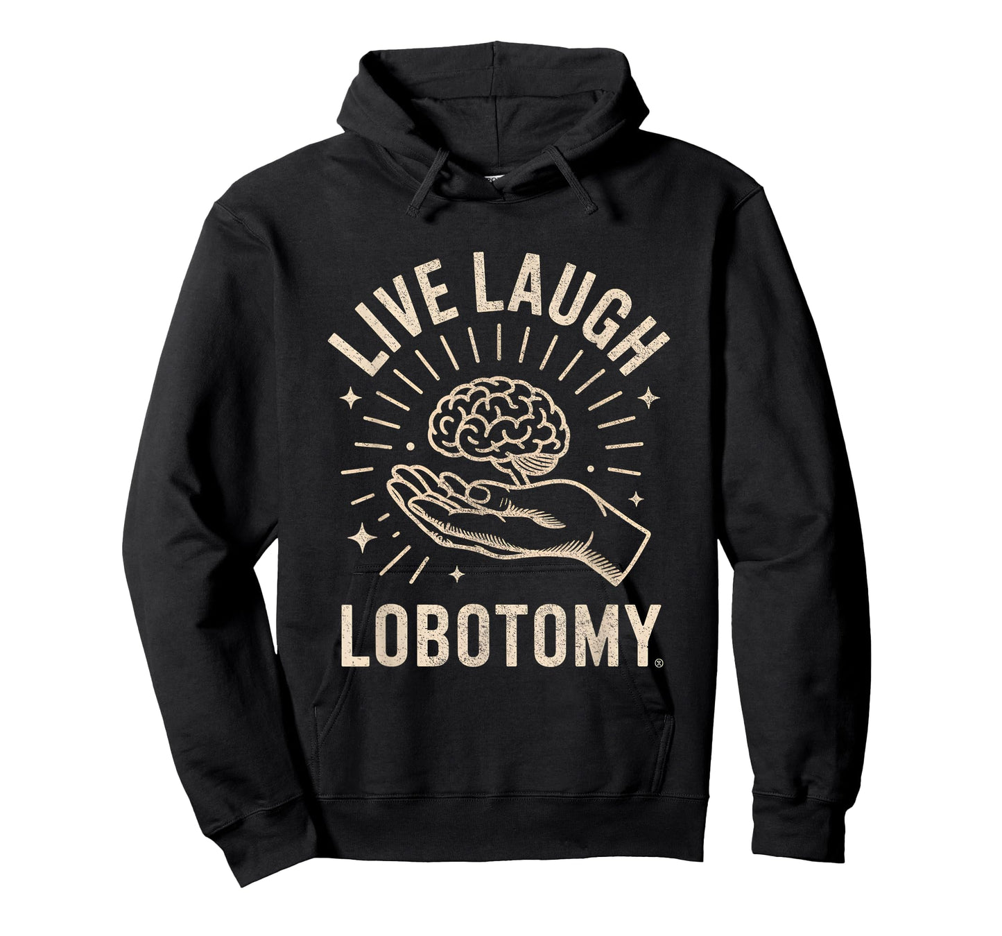 Live Laugh Lobotomy Shirt Dark Humor T-Shirt Retro Print T-Shirt