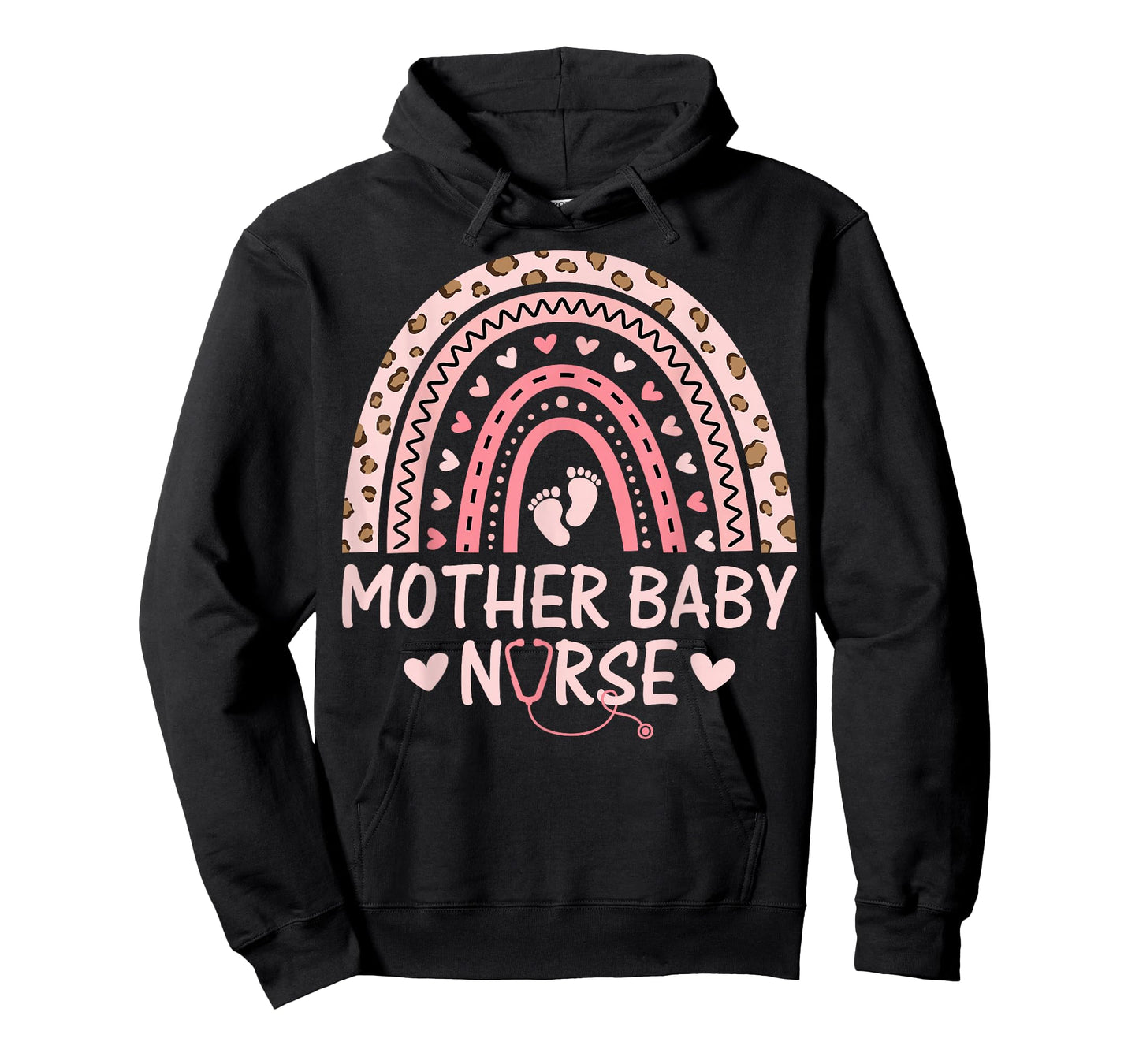 Mother Baby Nurse - Boho Rainbow Postpartum Nurse T-Shirt