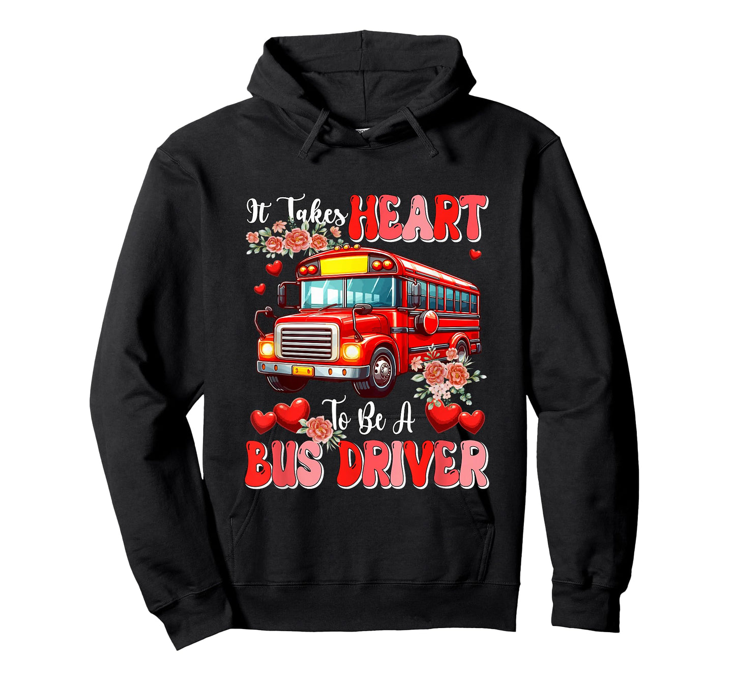 Heart to Be A Bus Driver Valentine's Day Floral Proud Job T-Shirt