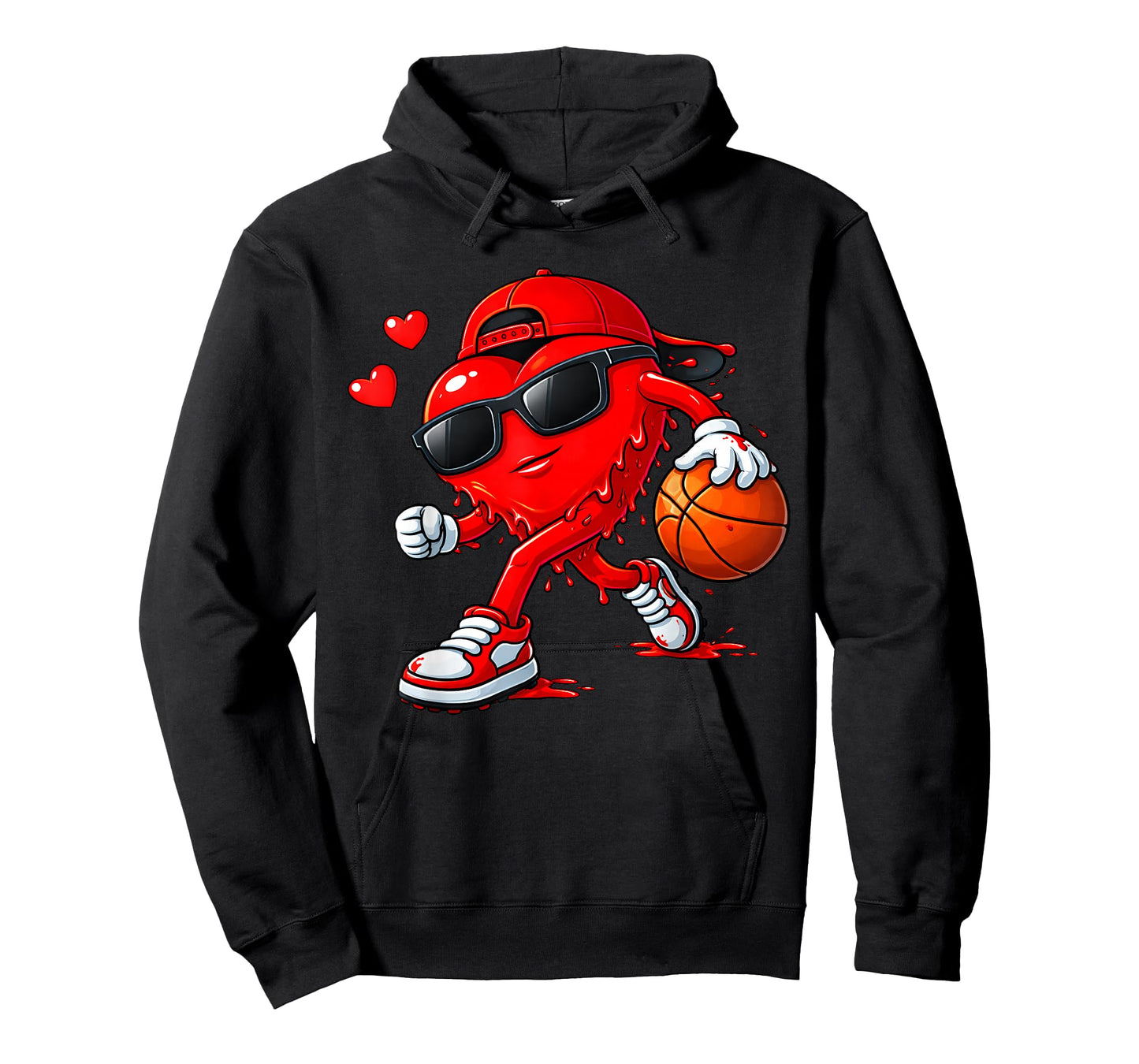 Valentine Basketball Heart Drip Sport Valentines Day Boys T-Shirt