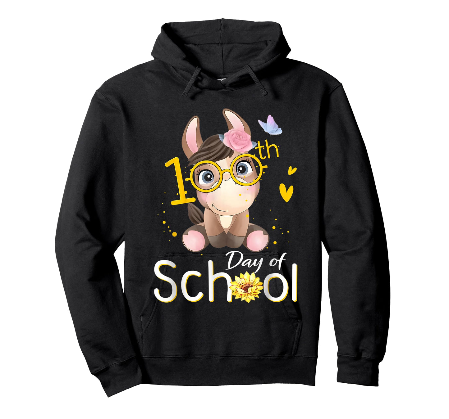 Cute 100 Days of School Happy 100th Day of School Horse T-Shirt