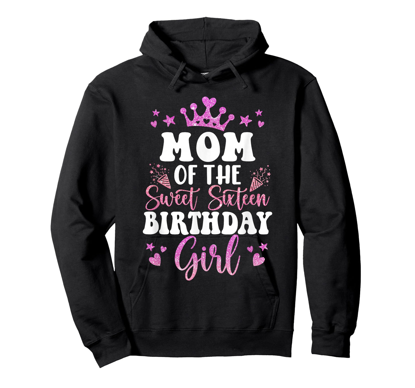 Mom of The Sweet Sixteen Bday Girl 16th Pink Crown T-Shirt