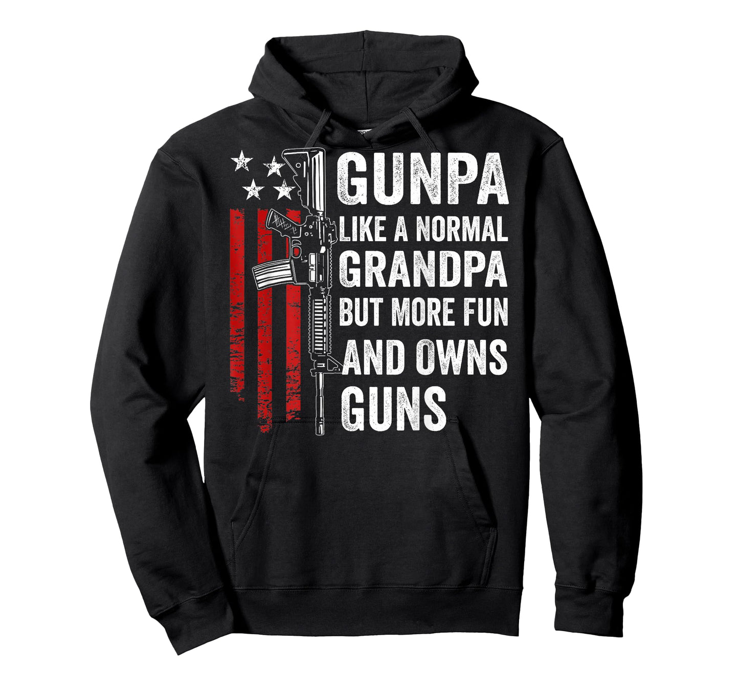 Gunpa Like A Normal Grandpa More Fun and Owns Guns (Back) T-Shirt