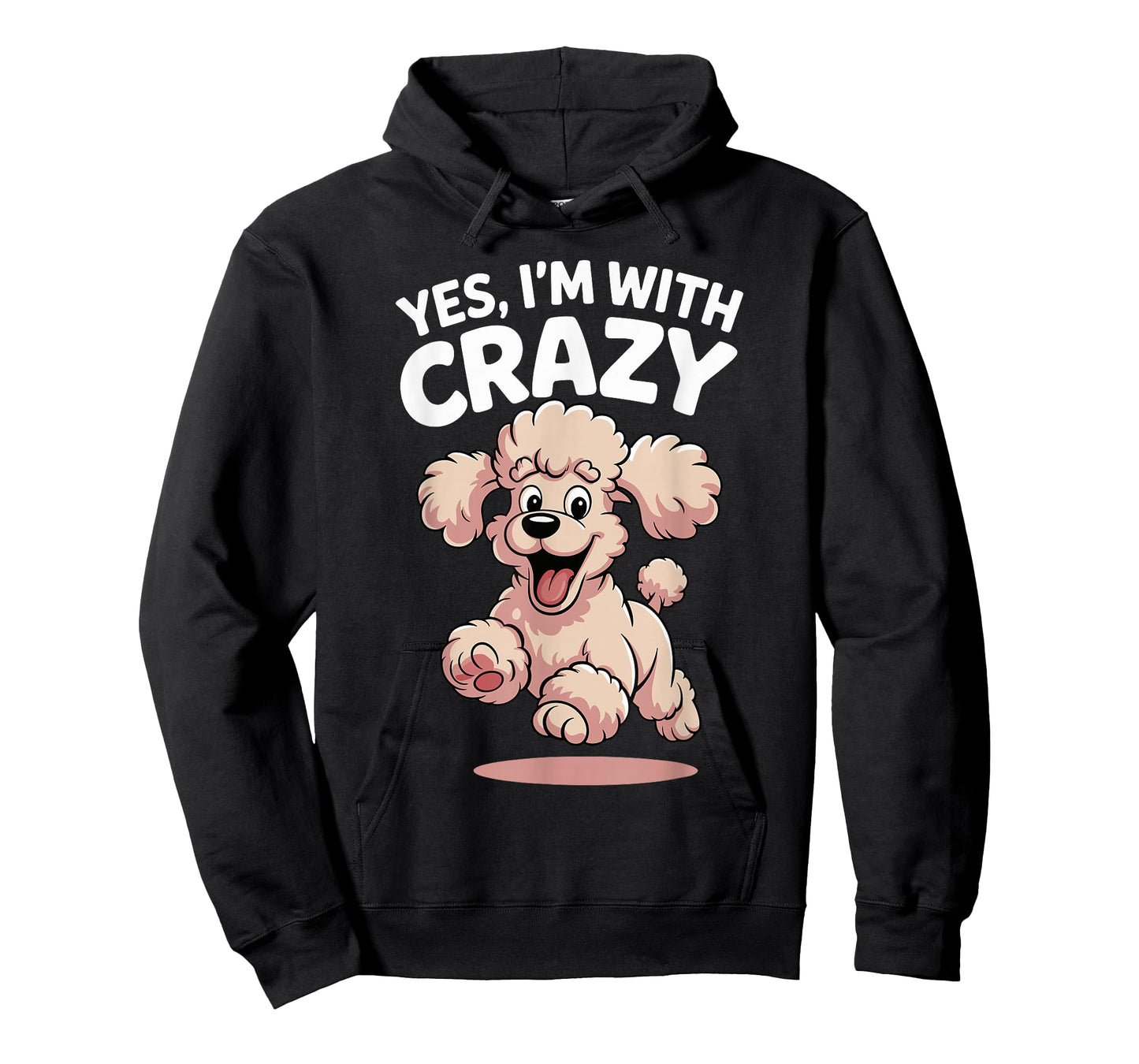 Yes I'm with Crazy Dog Smart Breed Funny Family Cute Poodle T-Shirt
