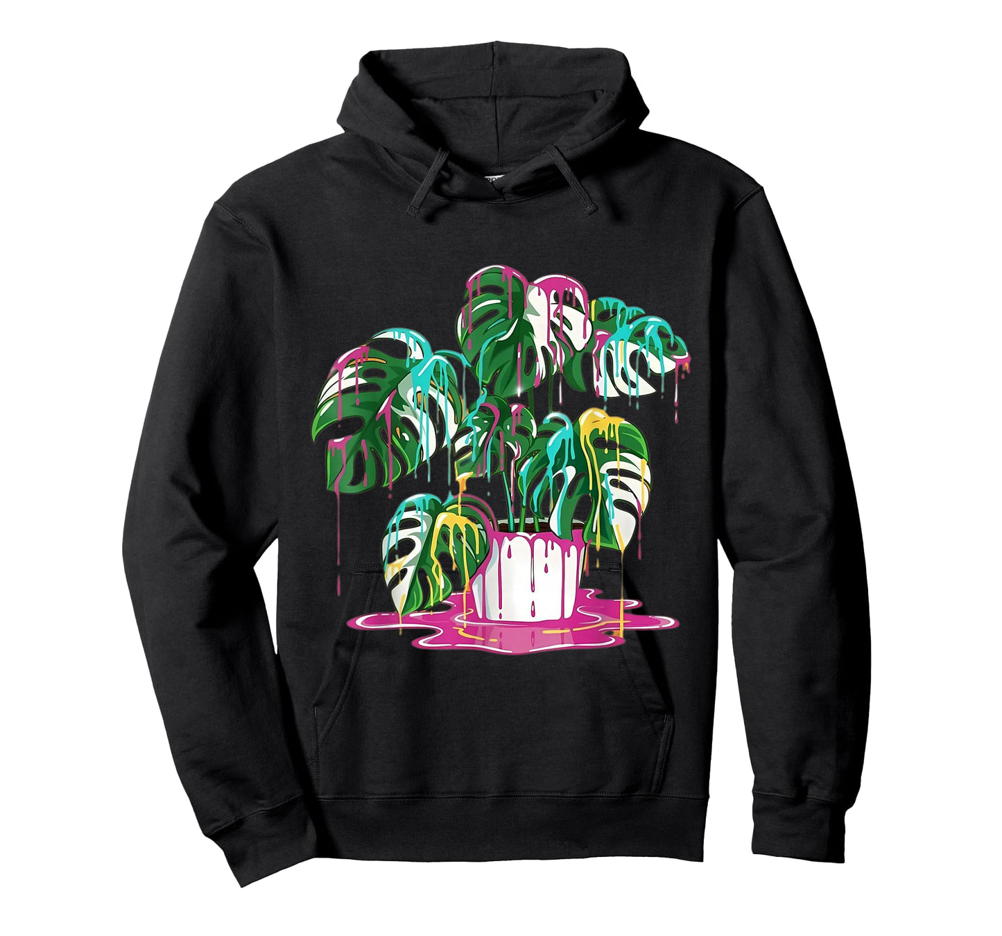 Colorful Dripping Monstera Plant Art Design T-Shirt