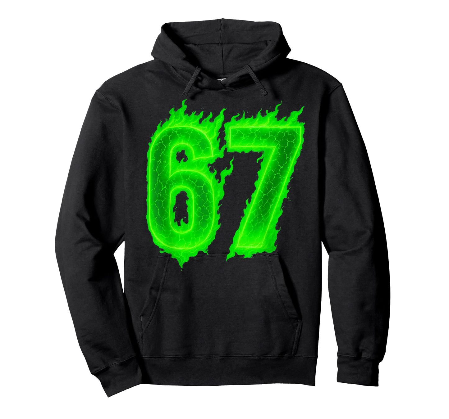 67 Six Seven Green Flame Colorful Cool Funny 6 7 Meme T-Shirt