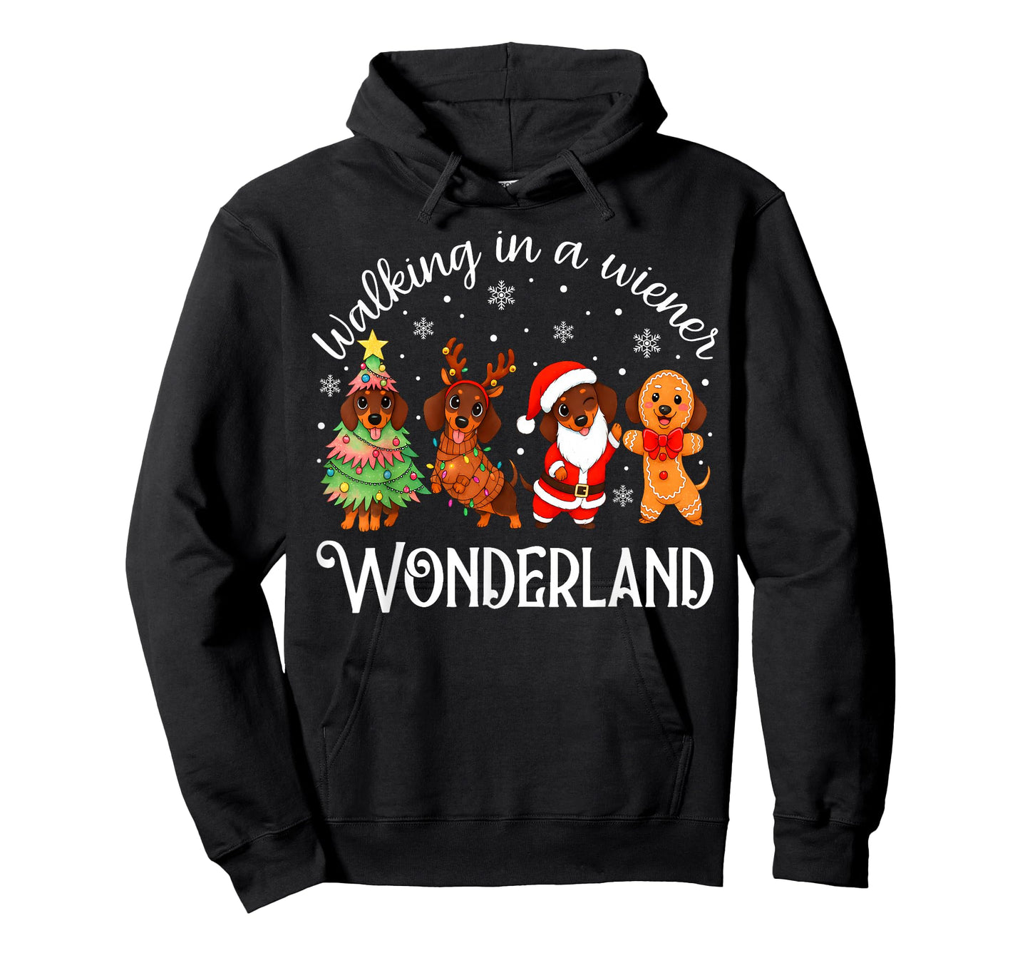 Walking in A Weiner Wonderland Funny Dachshund Christmas T-Shirt