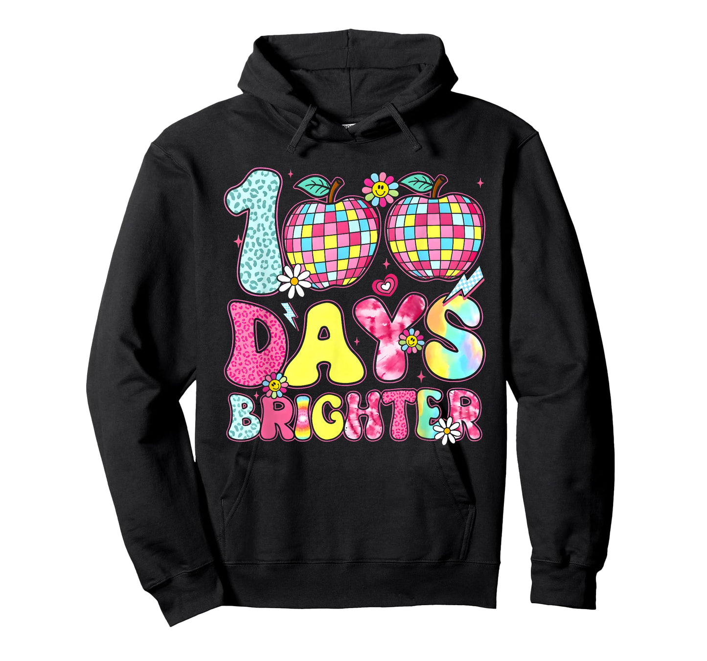 100 Days Brighter Happy 100 Days of School Teachers Kids T-Shirt