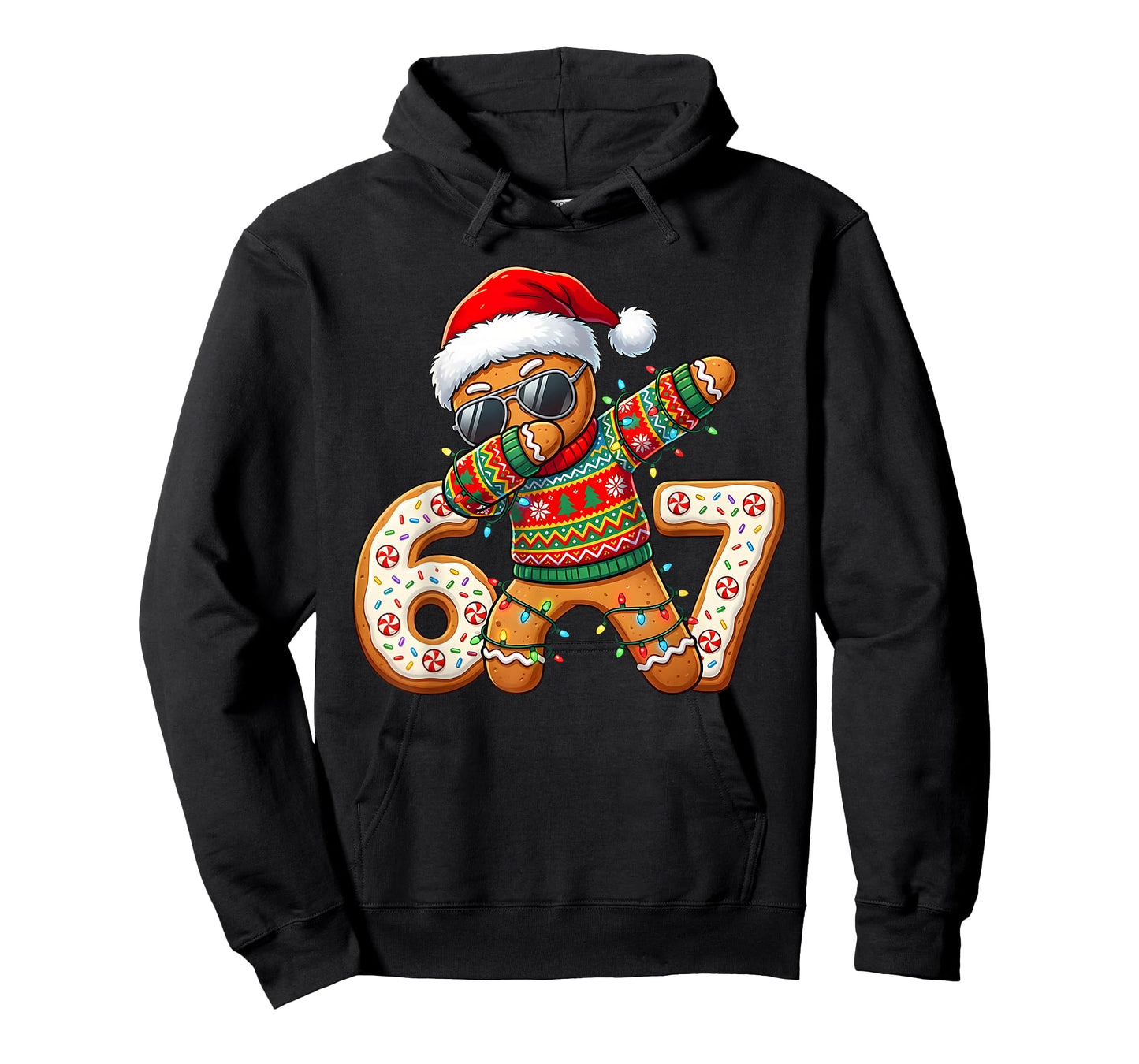 Funny Gingerbread Six Seven 67 Ice Cream Drip Christmas Boys T-Shirt
