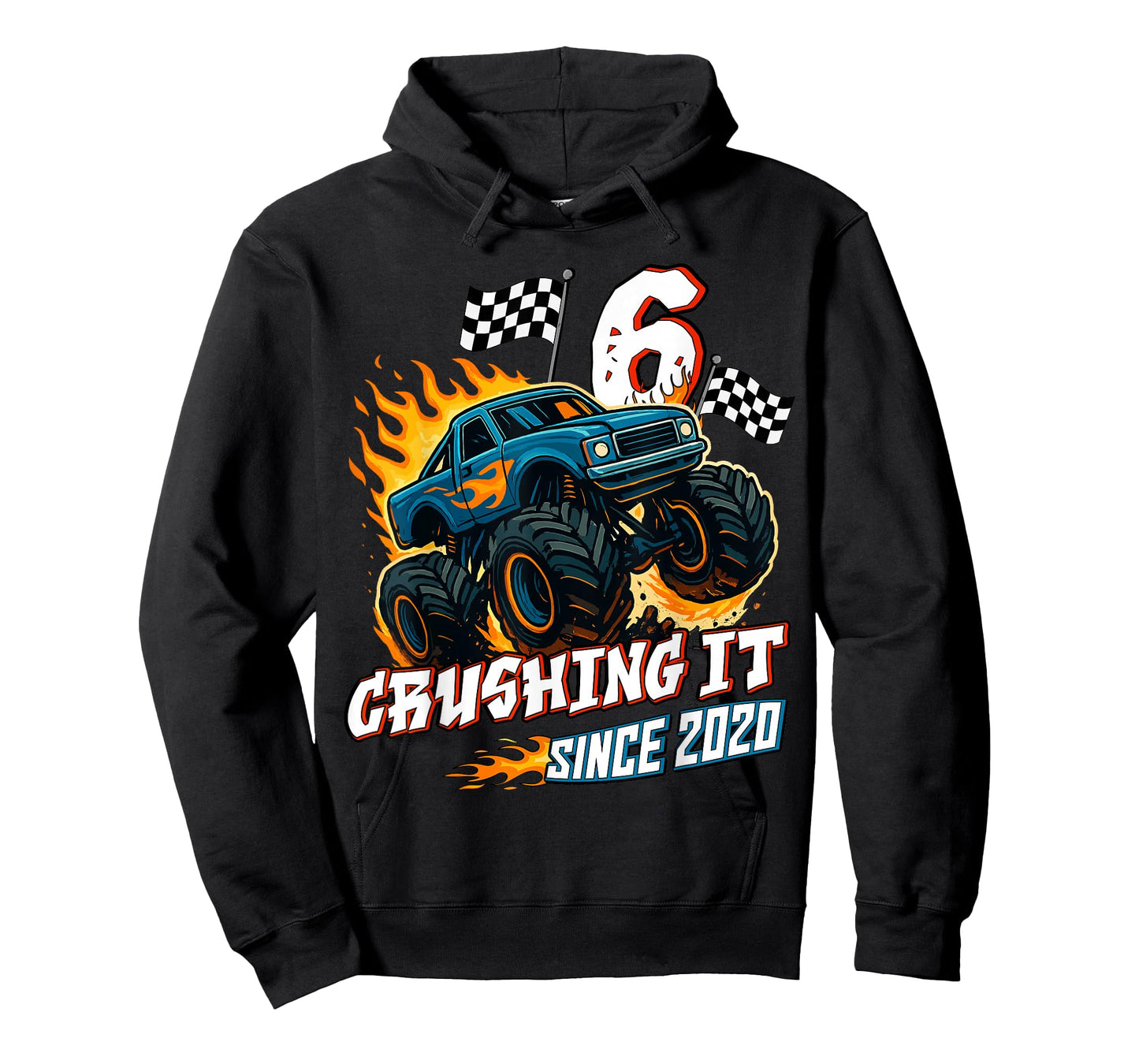 Birthday Monster Truck 6 Year Old Boys 6th Party Born 2020 T-Shirt