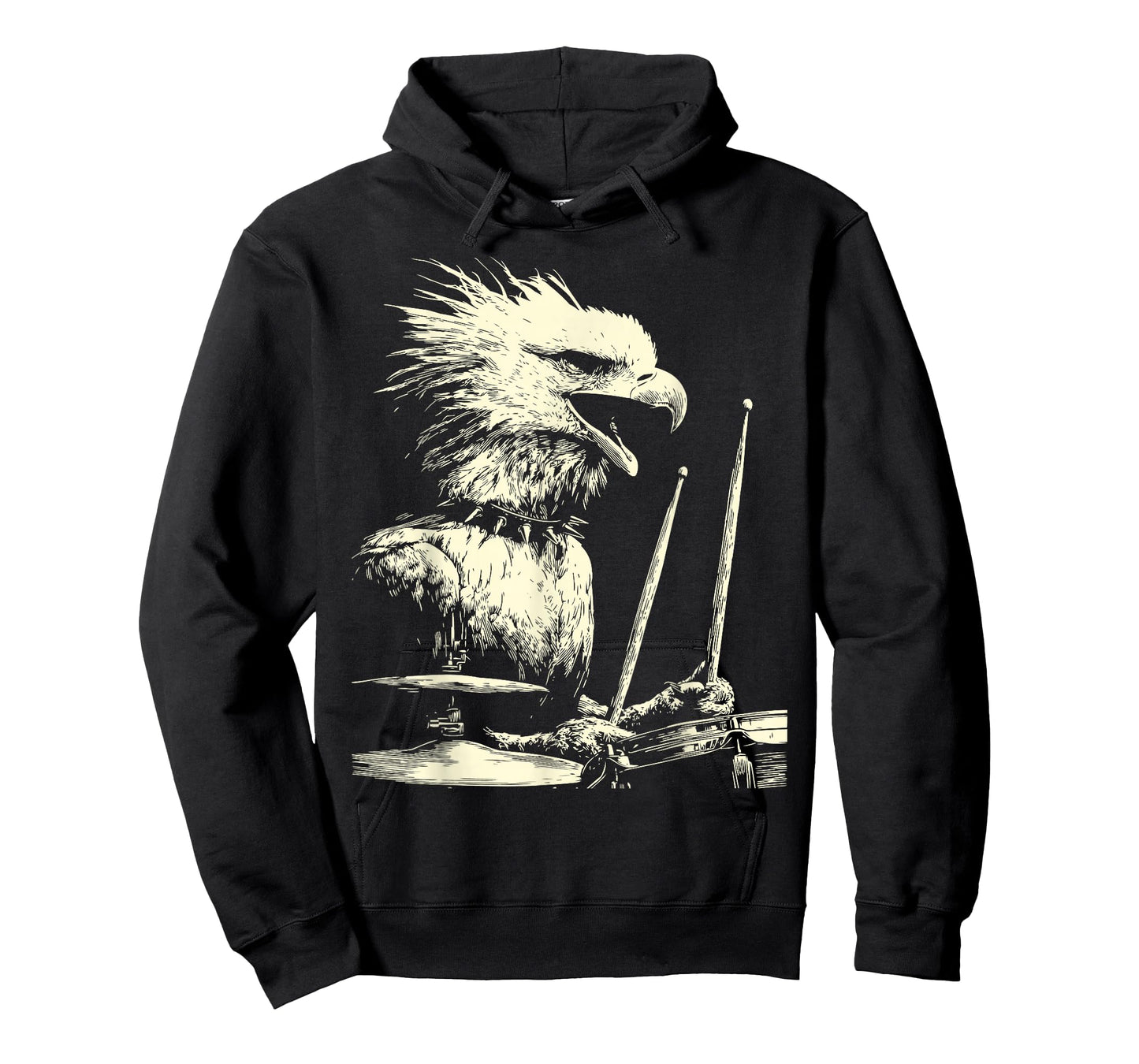 Bald Eagle Playing Drums Funny Musician Animal Drummer Punk T-Shirt