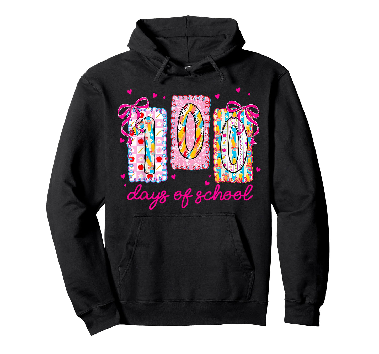 Preppy 100 Days of School Coquette Bow 100th Day of School T-Shirt