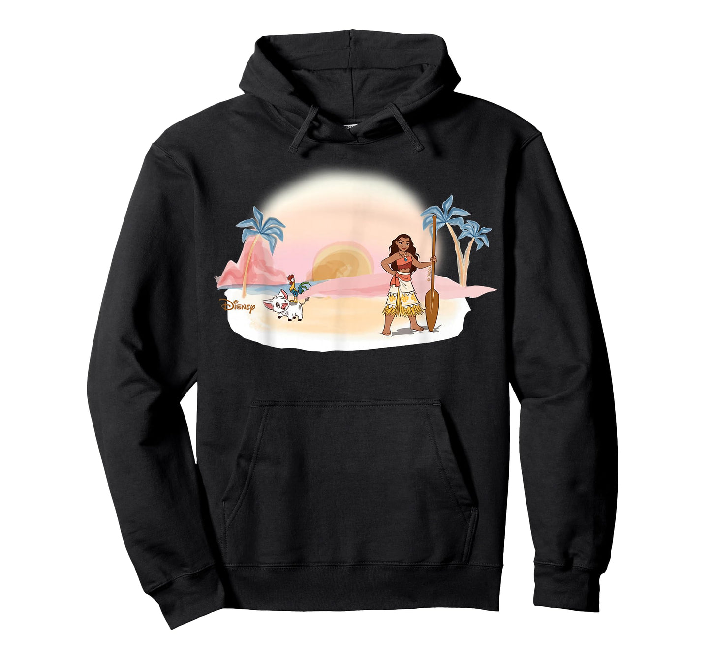 Disney Moana 2 Wayfinder Beach Sunset Watercolor Pastel T-Shirt