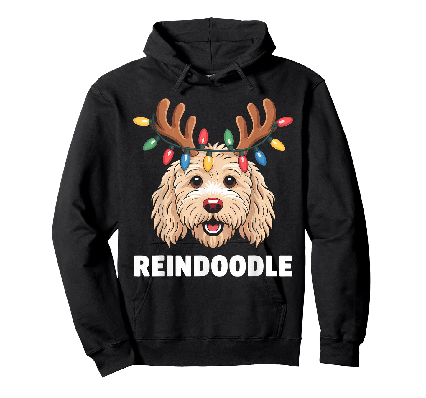 Reindoodle Cute Doodle Dog Christmas T-Shirt