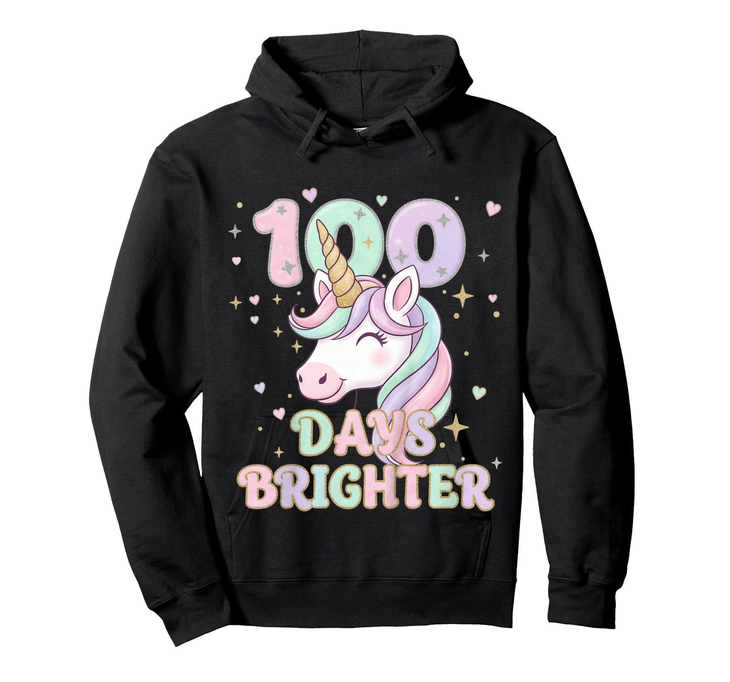 100 Days of School Unicorn 100 Days Brighter T-Shirt