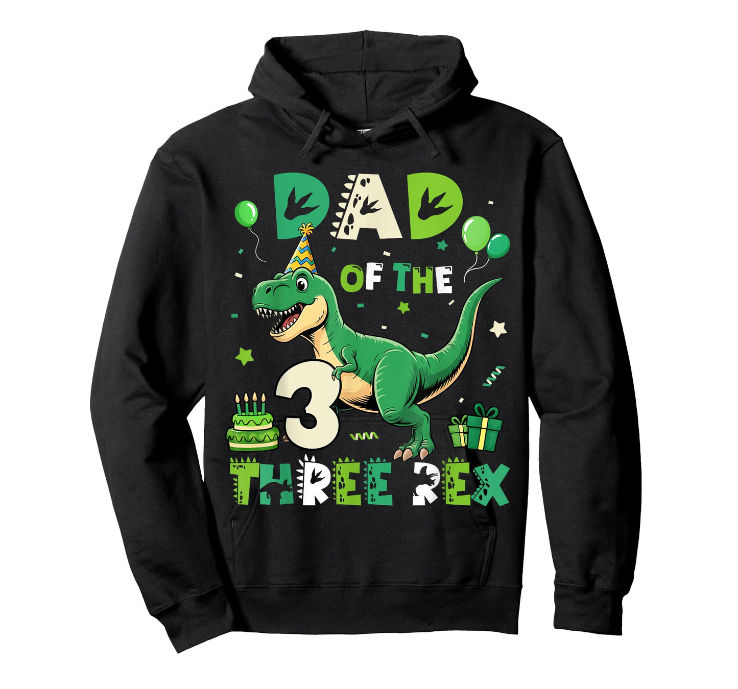Dad of The Three Rex Birthday Dinosaur Family Matching T-Shirt
