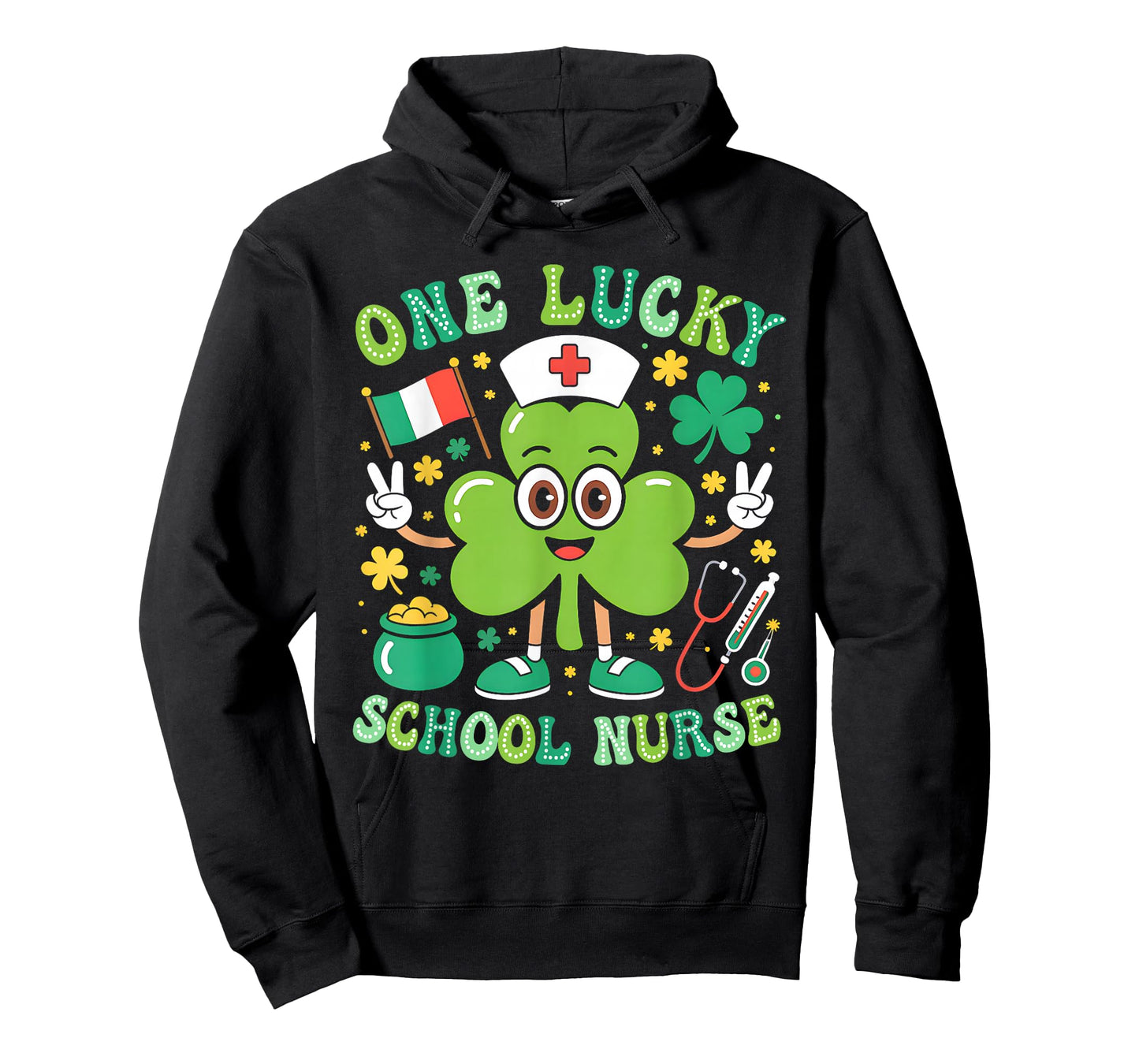 One Lucky School Nurse St Patrick's Day Shamrock Irish Women T-Shirt