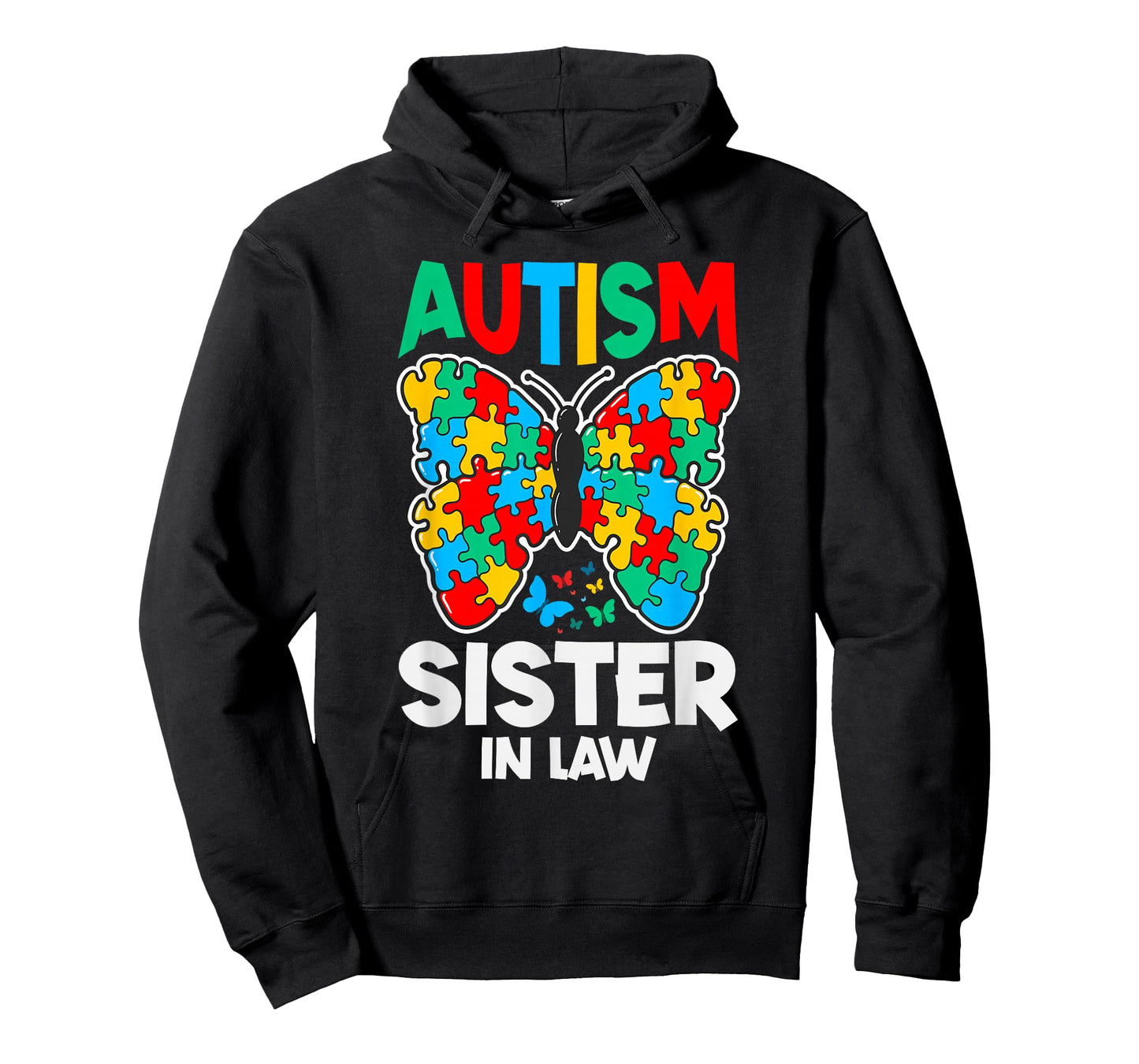 Autism Sister-in-Law Butterfly Awareness Puzzle Piece Ribbon T-Shirt