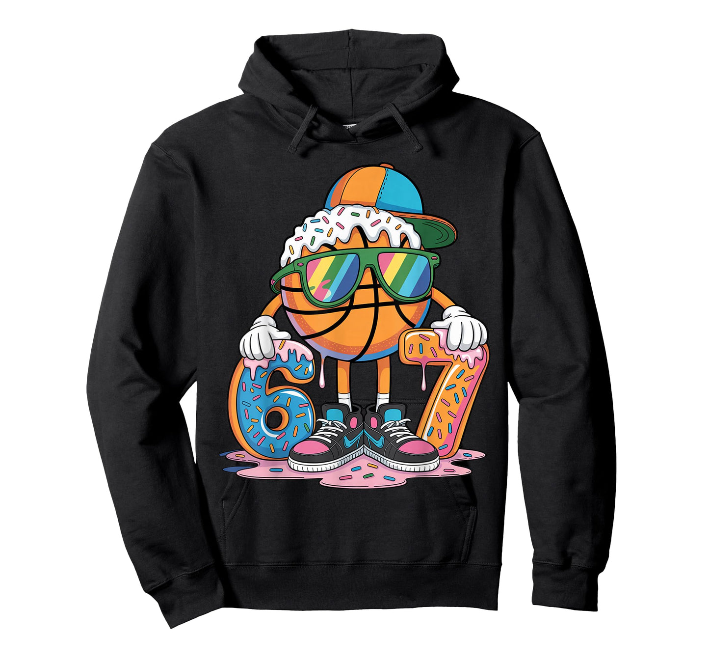 Funny 67 Basketball Ice Cream Drip Six Seven Meme Kids T-Shirt
