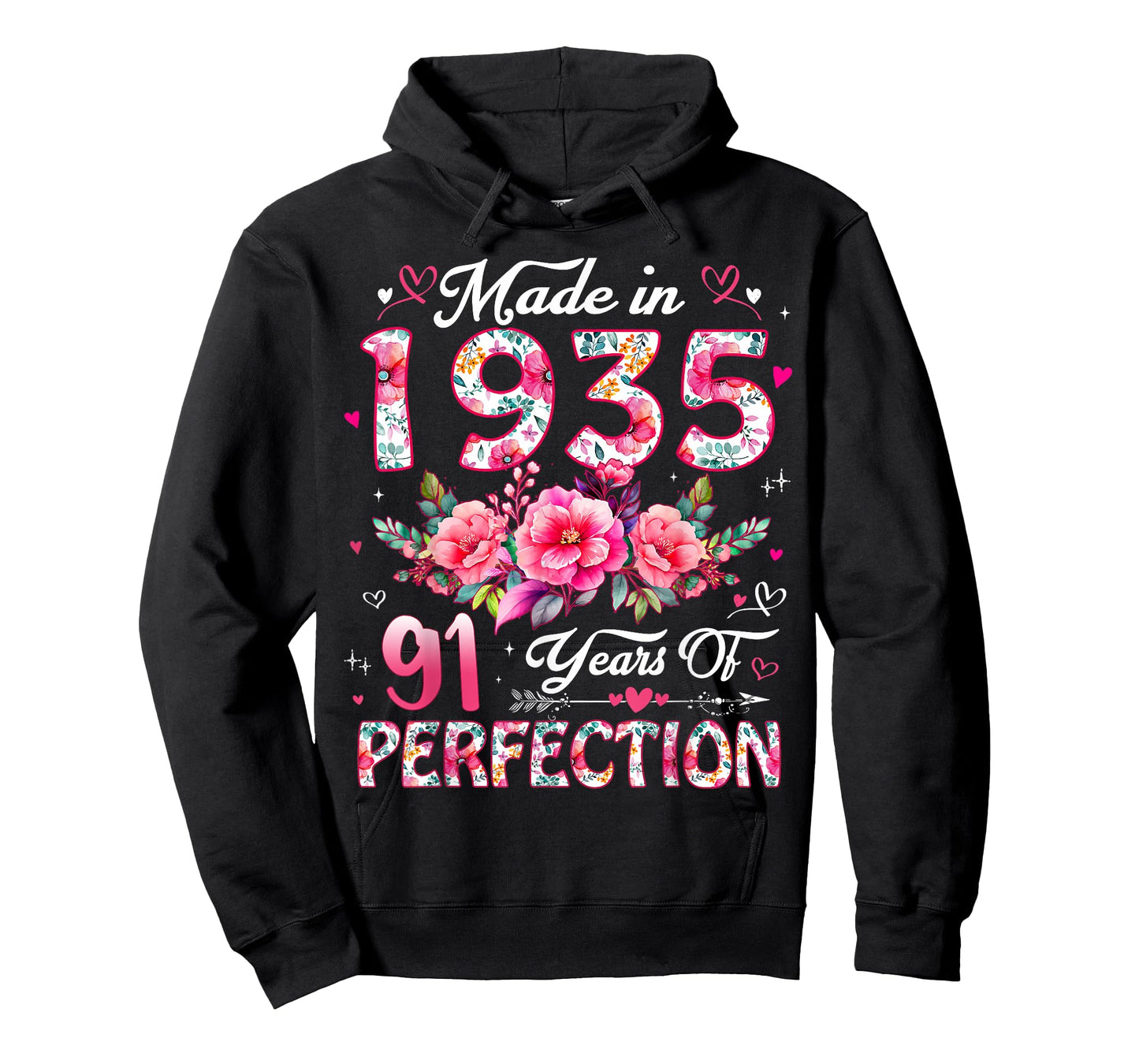 91 Year Old Made in 1935 Floral 91st Birthday Women T-Shirt
