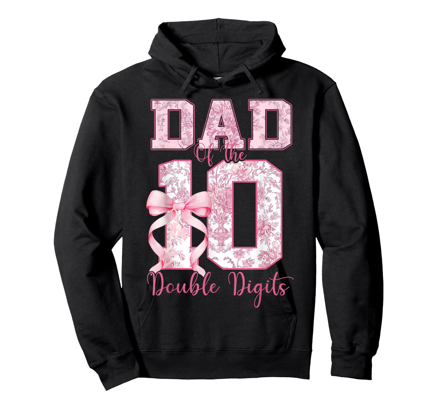 Dad of The 10th Birthday Girl Pink Coquette Bow 10 Years Old T-Shirt