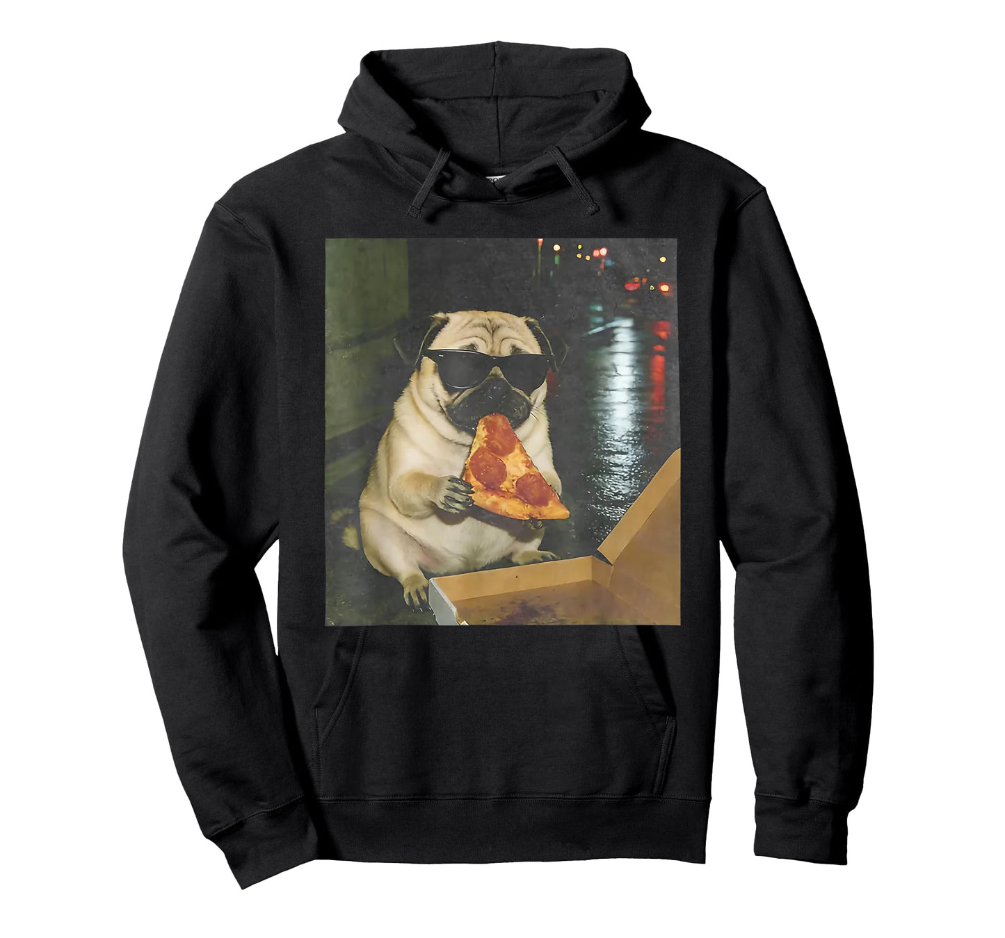 Pug Dog Eating Pizza Funny Pug Meme T-Shirt