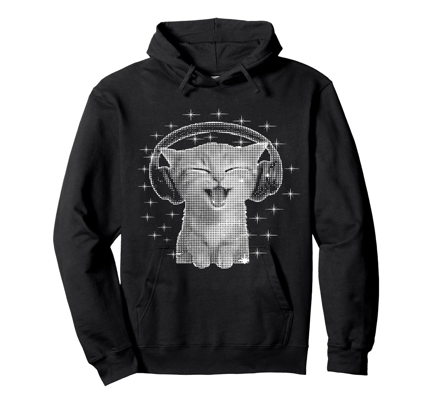 Cute Headphones Cat Funny Y2k Grunge Silly Graphic Meme T-Shirt