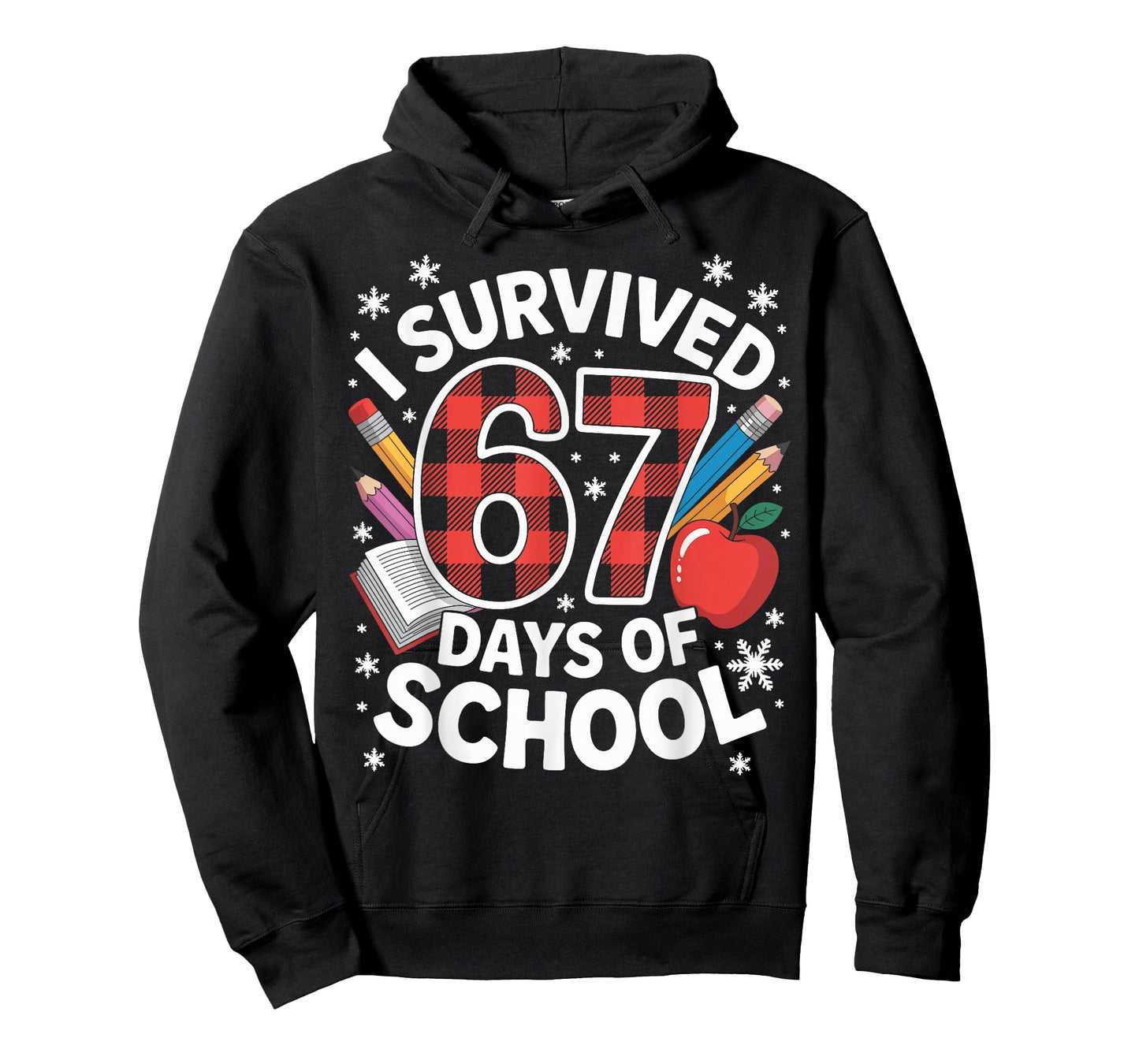 I Survived 67 Days of School Students Plaid Funny Six Seven T-Shirt