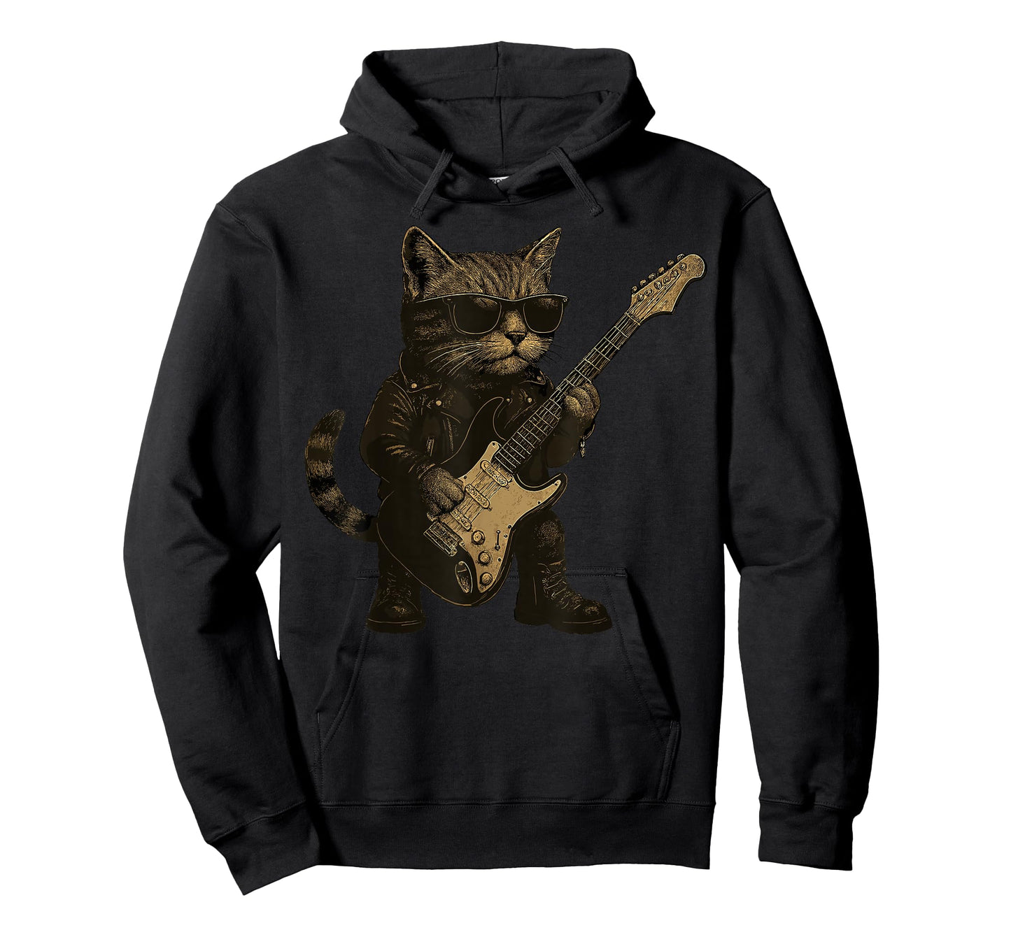 Rockstar Cat with Guitar T-Shirt