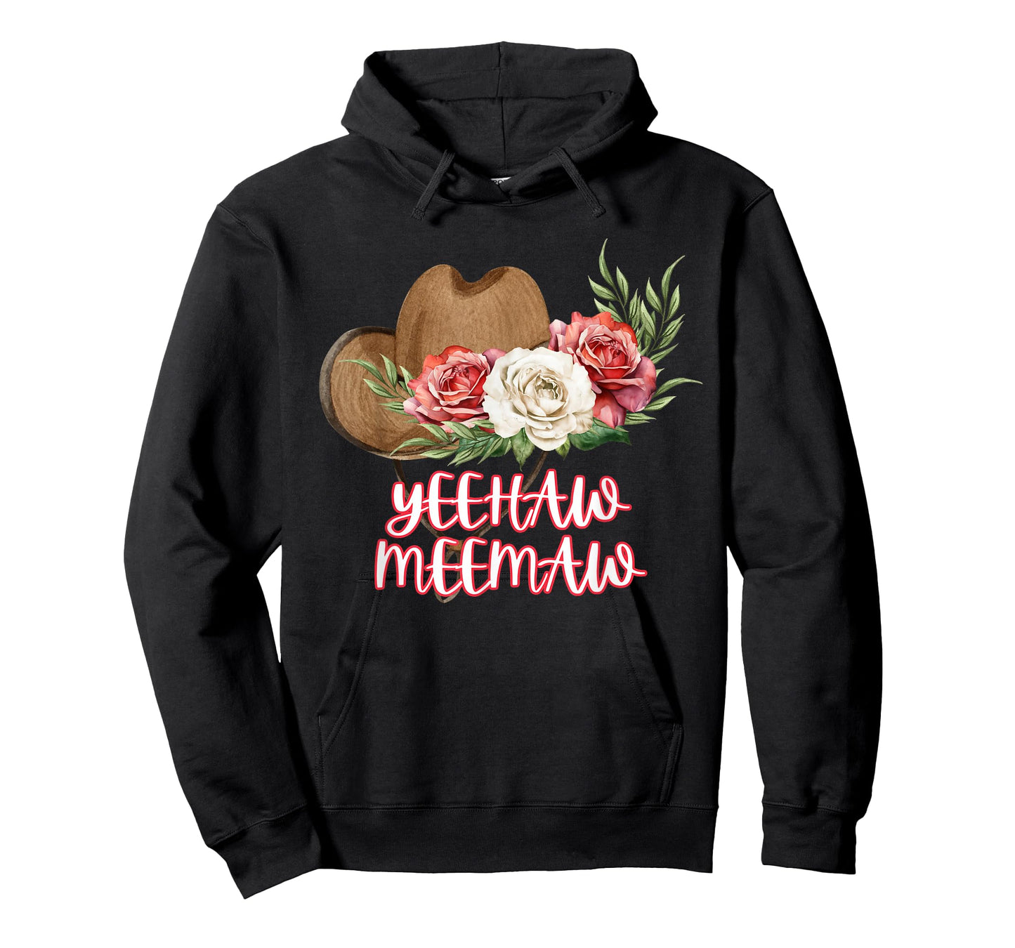 Yeehaw Meemaw Funny Country Cute Trending, Flowers and Hat T-Shirt