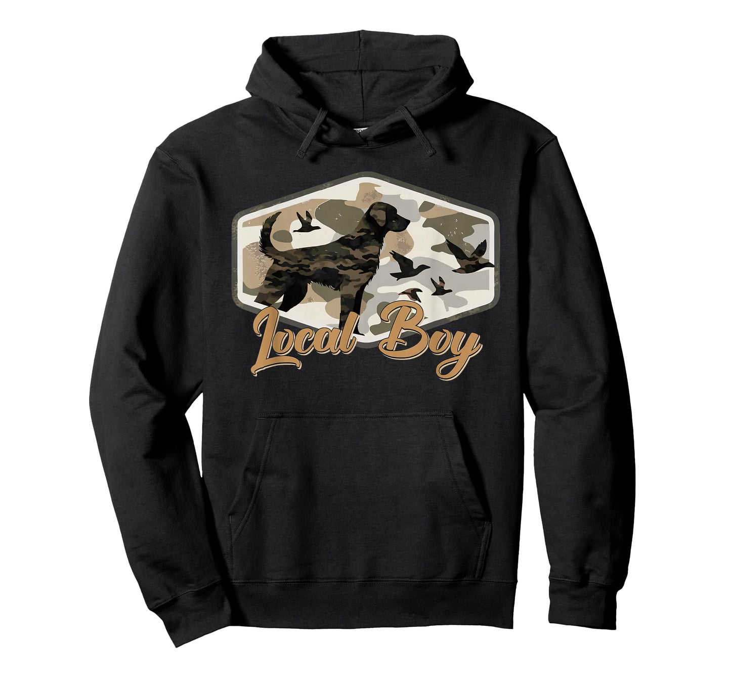 Black Lab Dog Local Southern Boy Camo Duck Hunting Youth Men T-Shirt