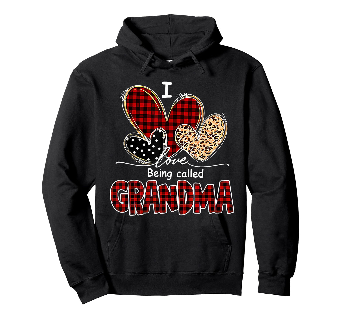 i Love Being Called Grandma Leopard Plaid T-Shirt