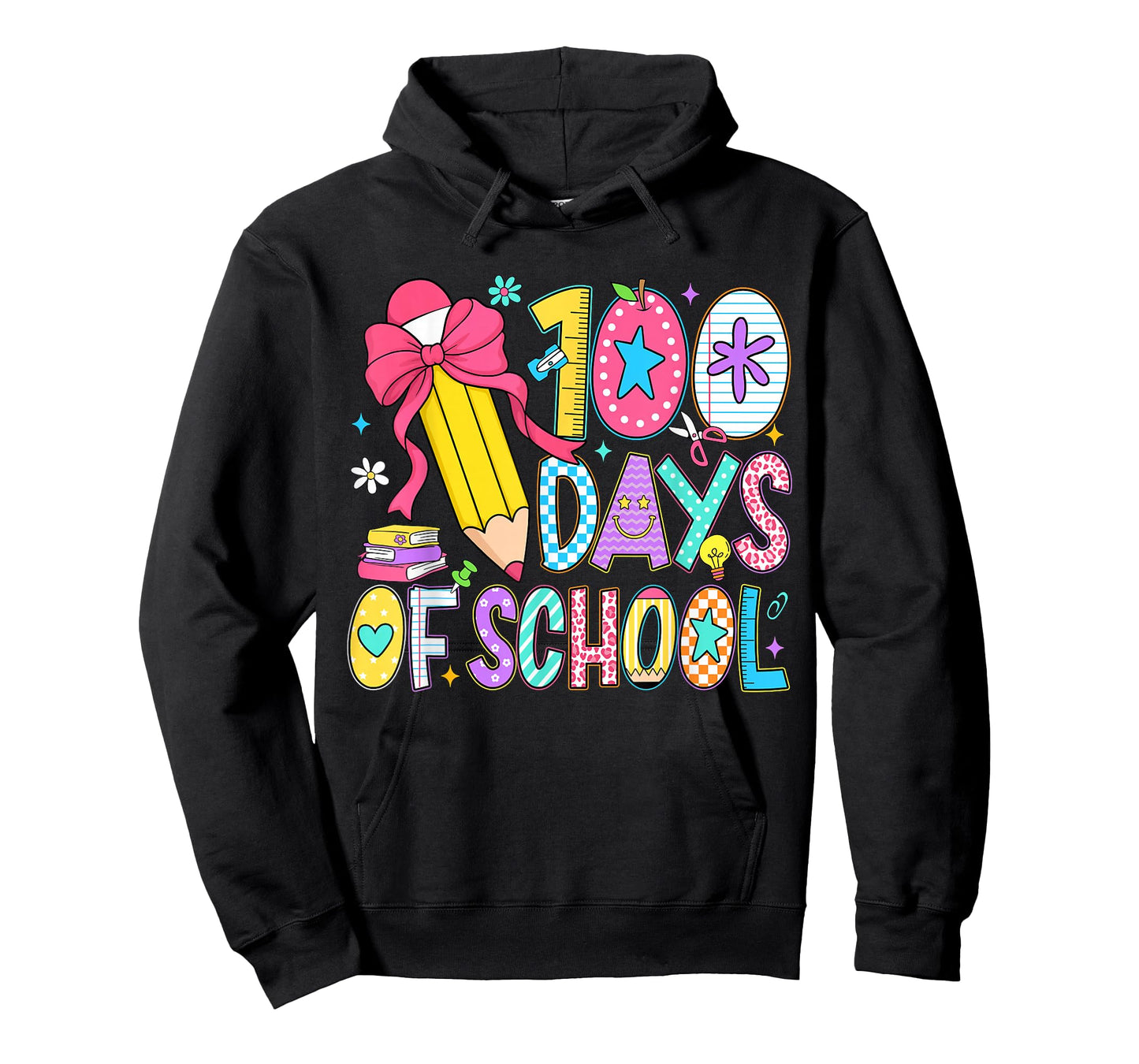 100 Days of School Girls Coquette Bow 100th Day of School T-Shirt
