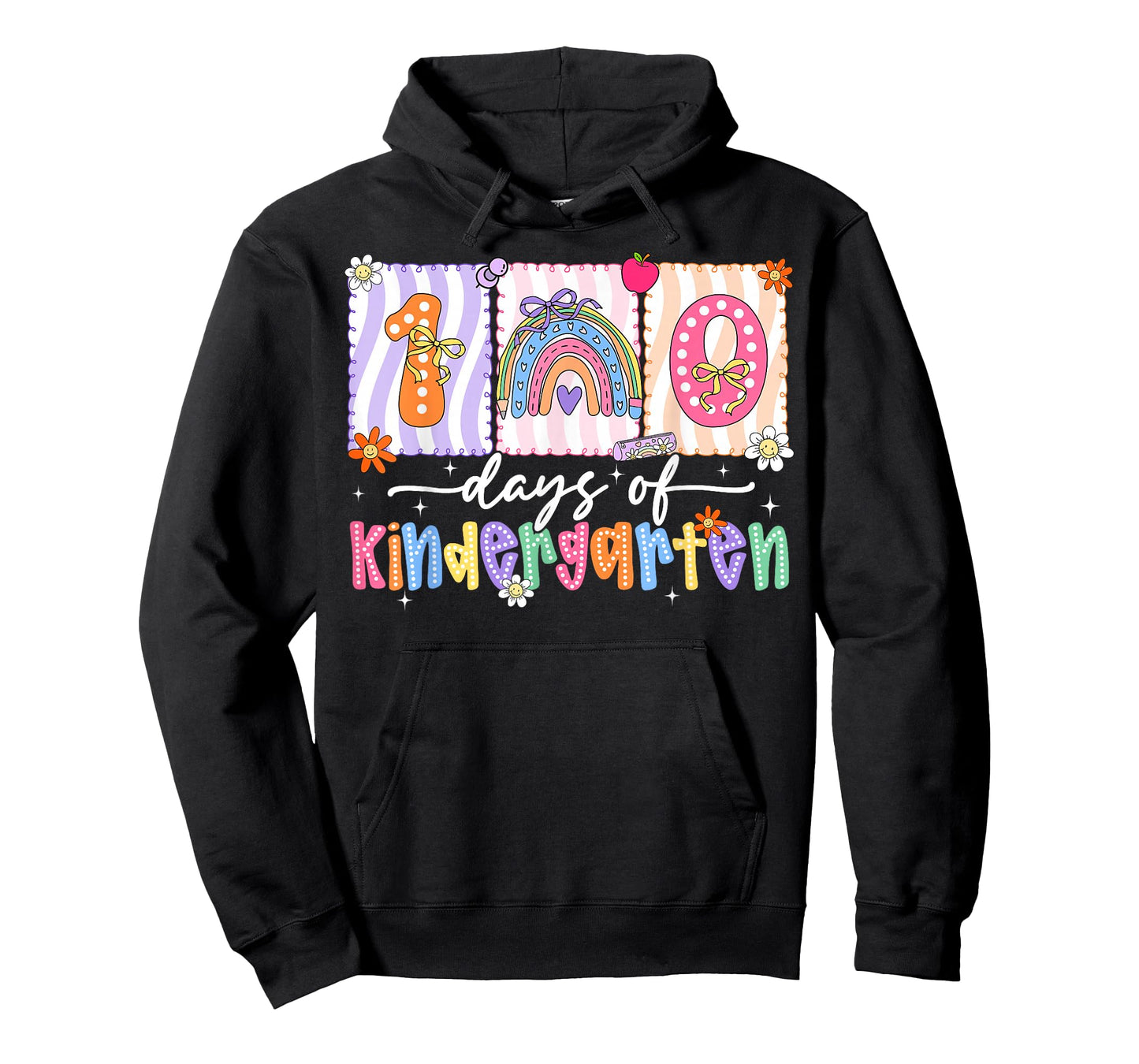 Preppy Rainbow Coquette Bow 100 Days of Kindergarten Girl T-Shirt
