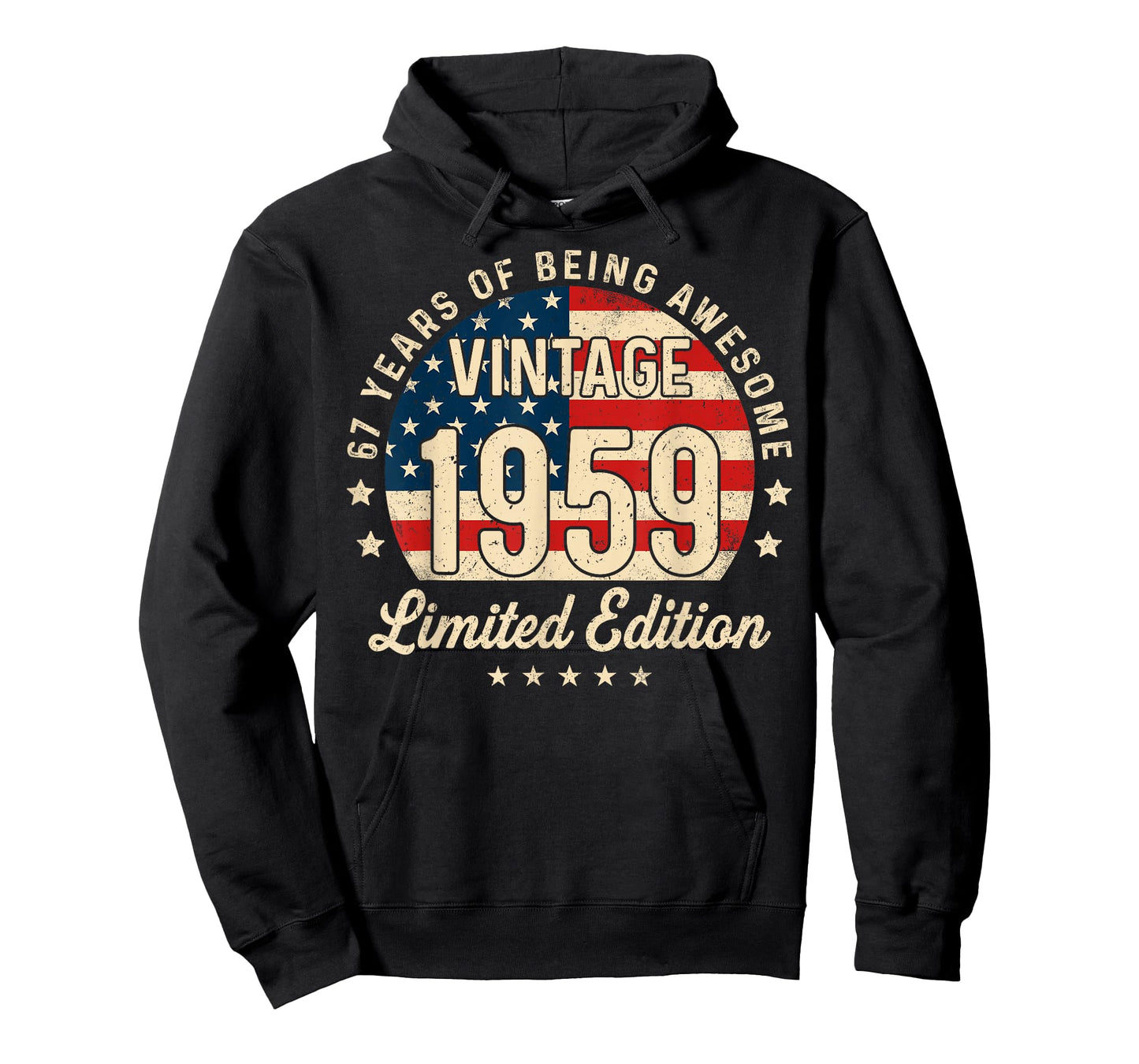 67th Birthday Vintage 1959 67 Year Old Gifts Men USA Flag T-Shirt