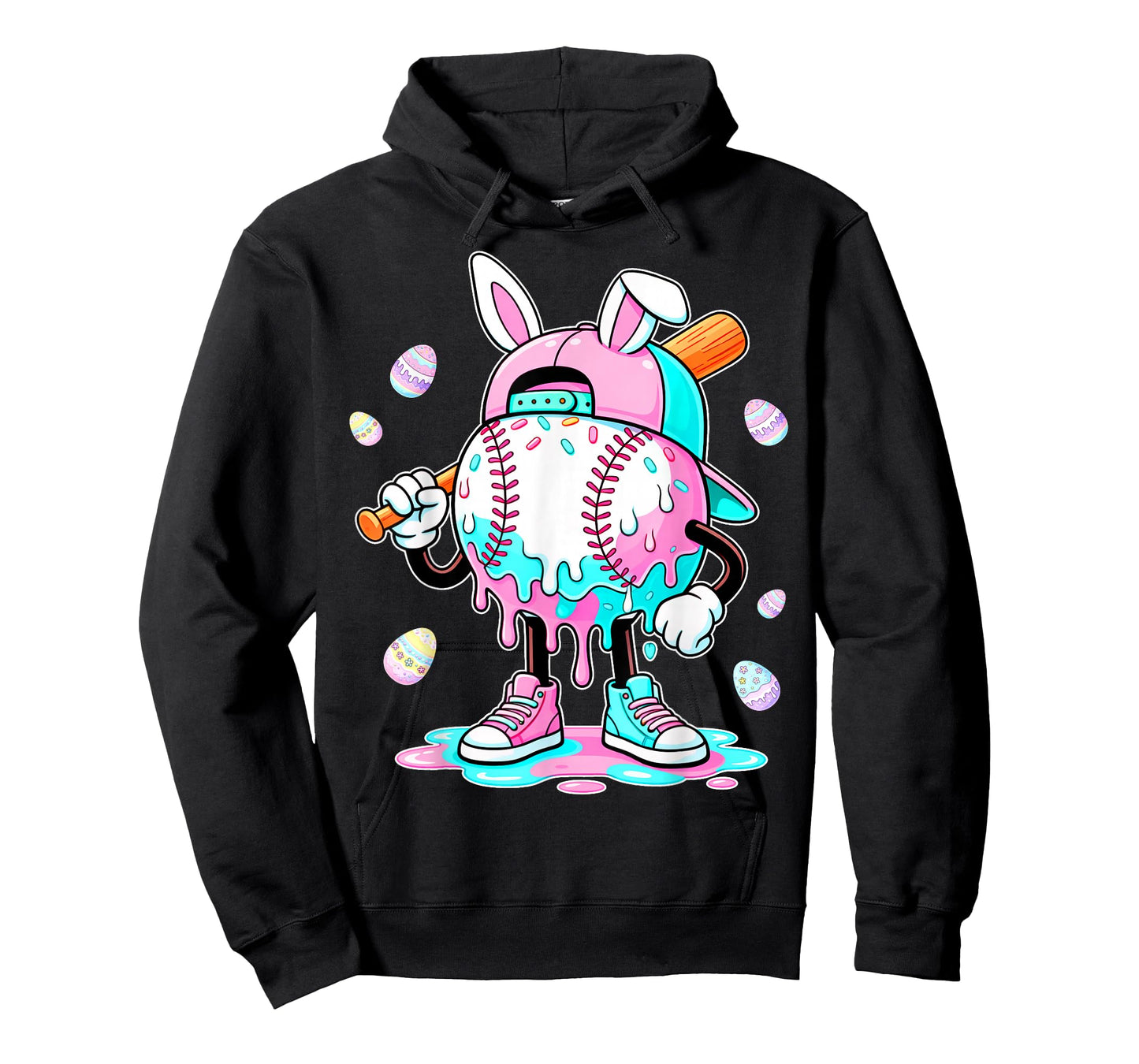 Dripping Drip Tie Dye Baseball Easter Bunny Men Boy Kid T-Shirt