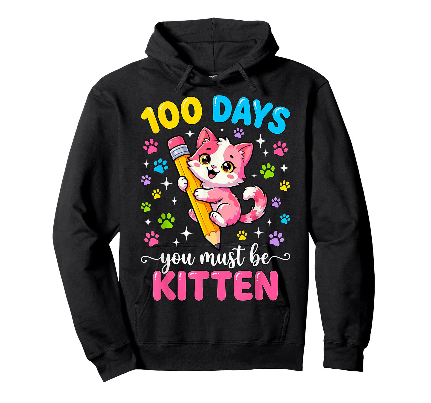 100 Days of School You Must Be Kitten Girls Cat 100th Day T-Shirt