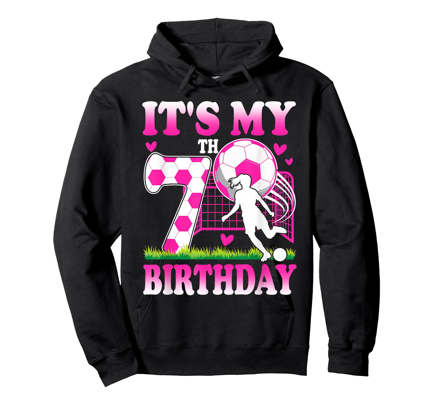 7 Year Old Girl Birthday Soccer Themed Party 7th Birthday T-Shirt