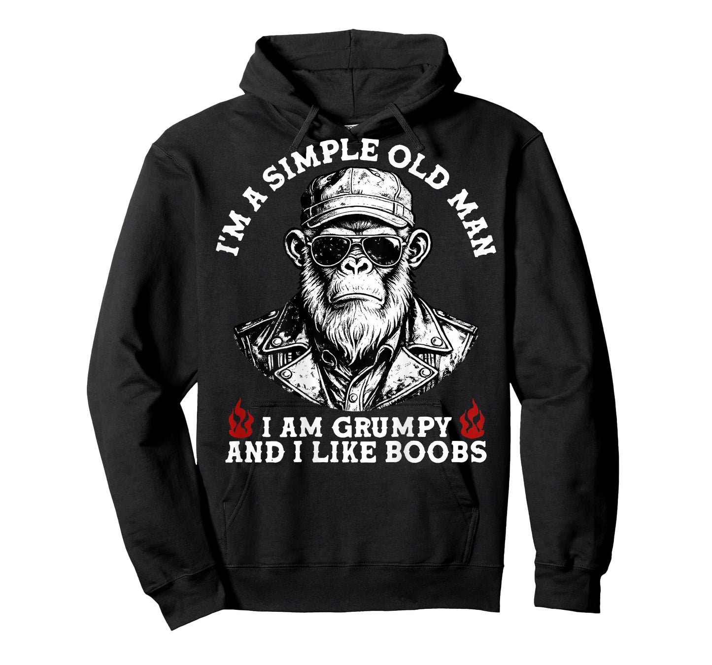 I'm A Simple Old Man I Am Grumpy and I Like Boobs (On Back) T-Shirt