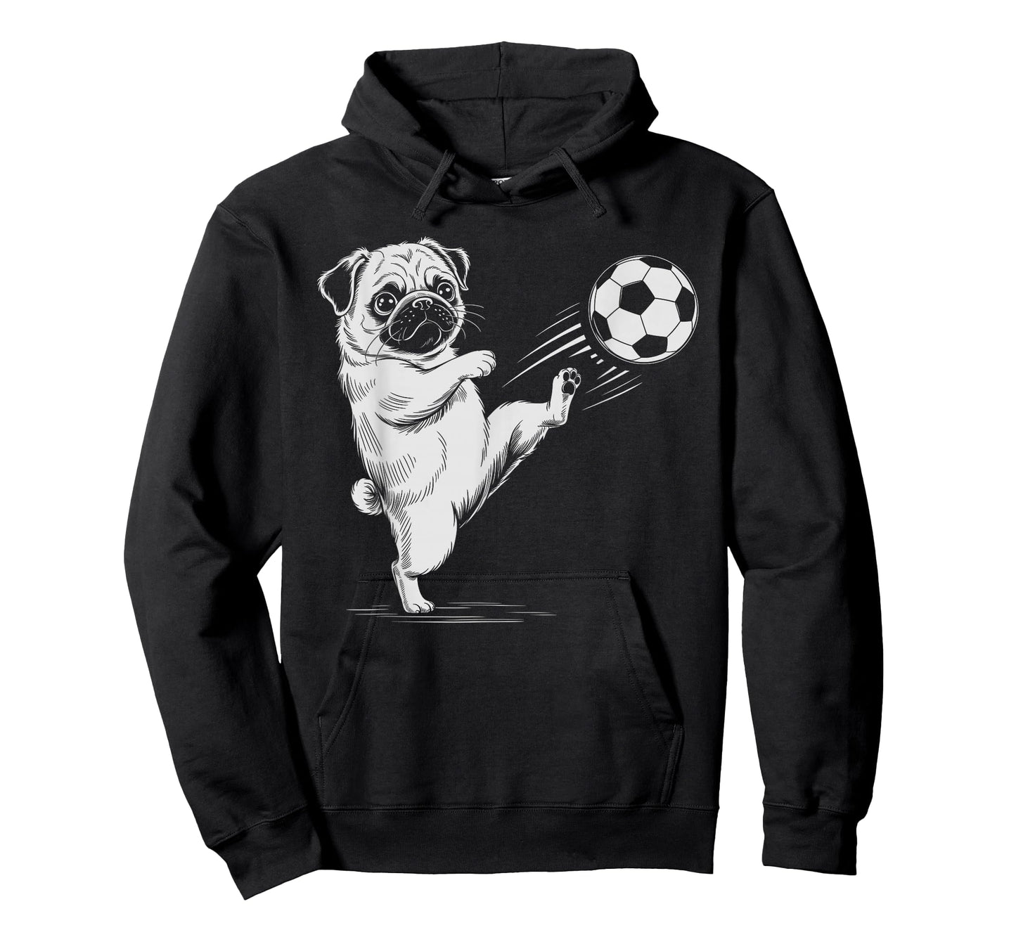 Funny Soccer Pug Ball Scoring Dog Kids Score Game Mom Cleats T-Shirt