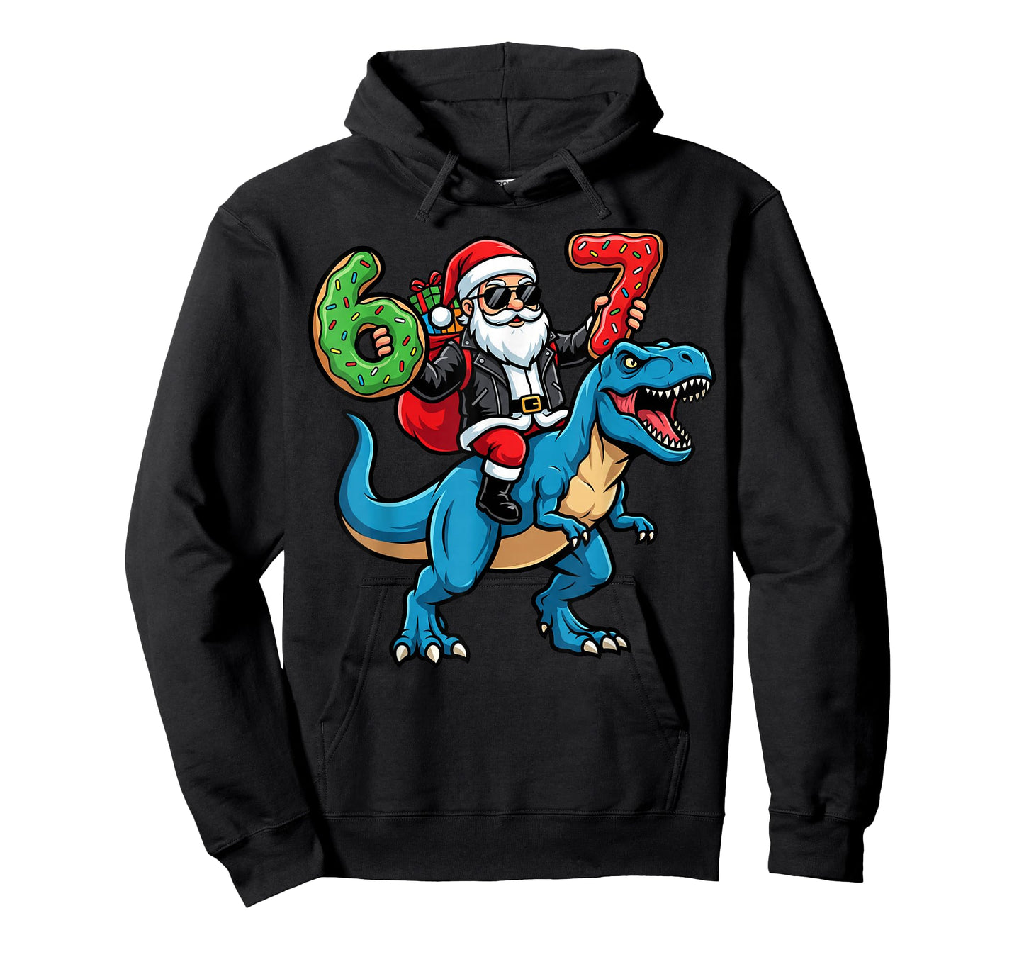 67 Christmas 6 7 Meme Funny Santa Six Seven Xmas Boys Girls T-Shirt