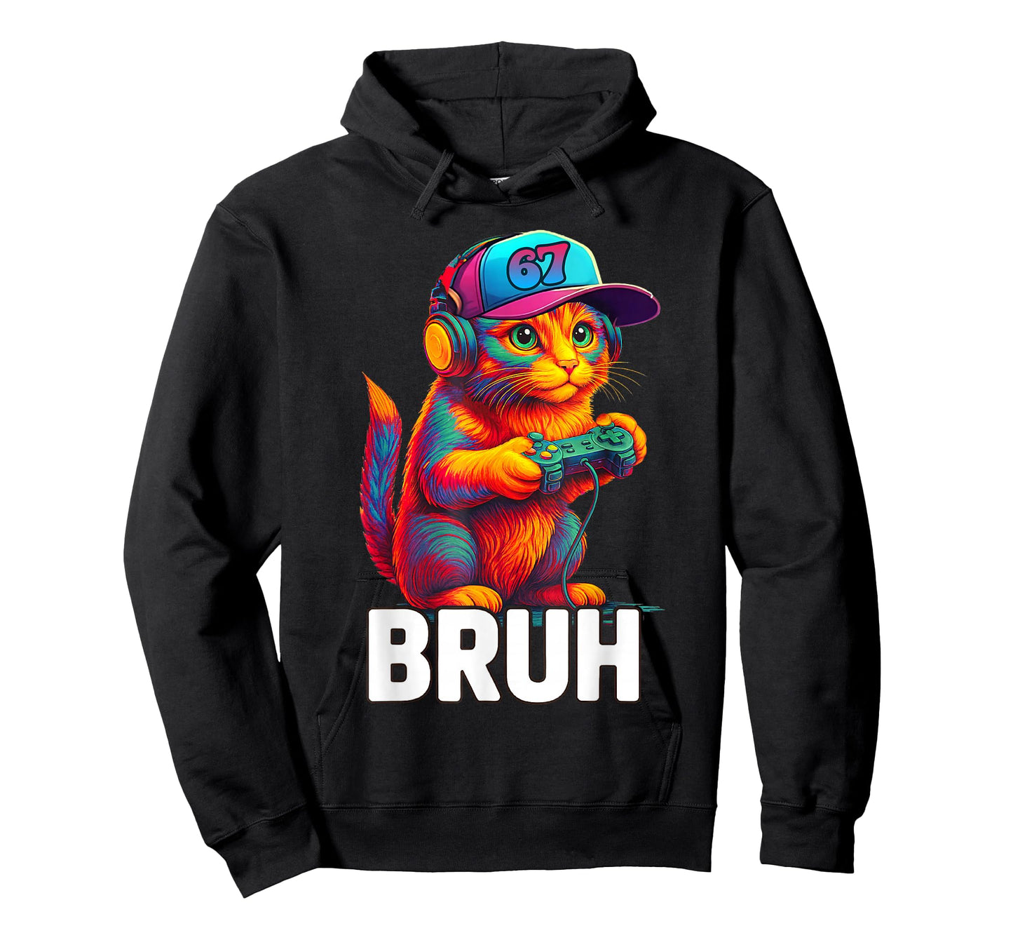67 Bruh Cat Gamer Gaming Video Games Gen Alpha Slang Meme T-Shirt